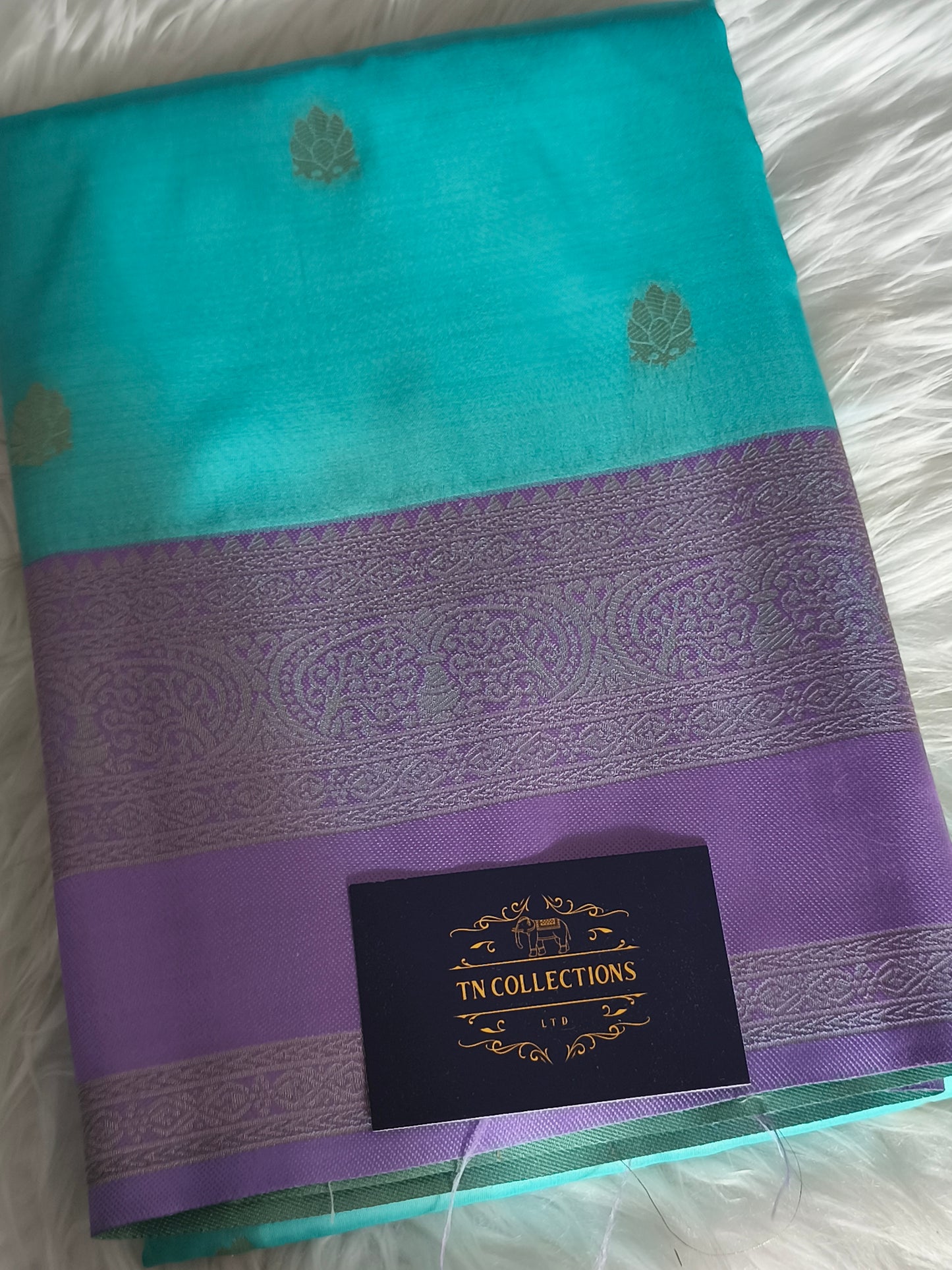 Kanchi Semi Silk Saree with contrast blouse