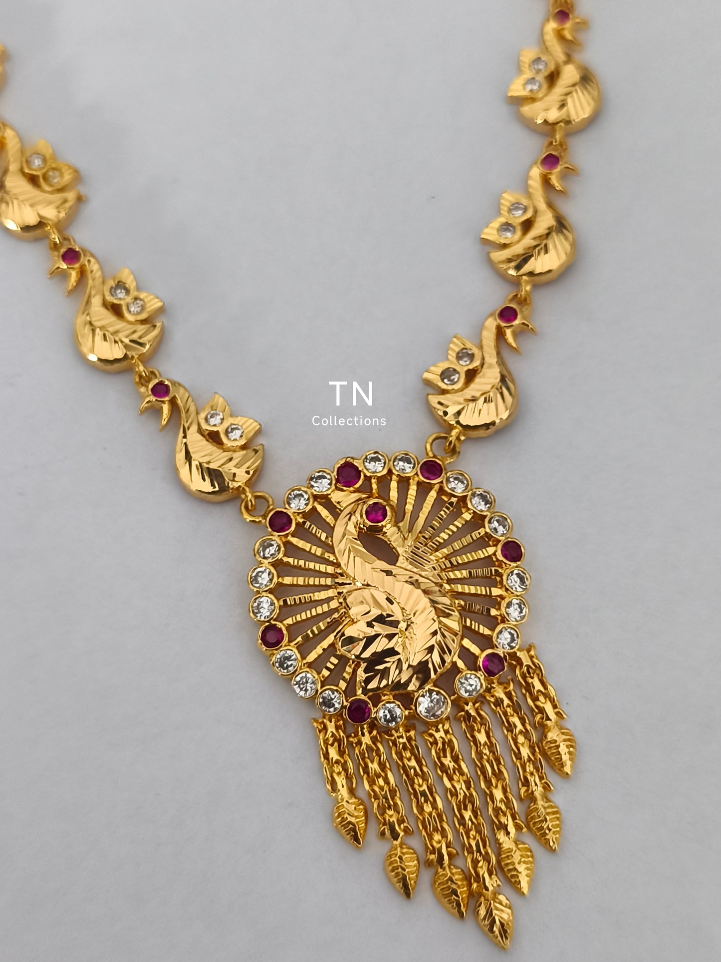 Micro gold plated Peacock Design Necklace Set