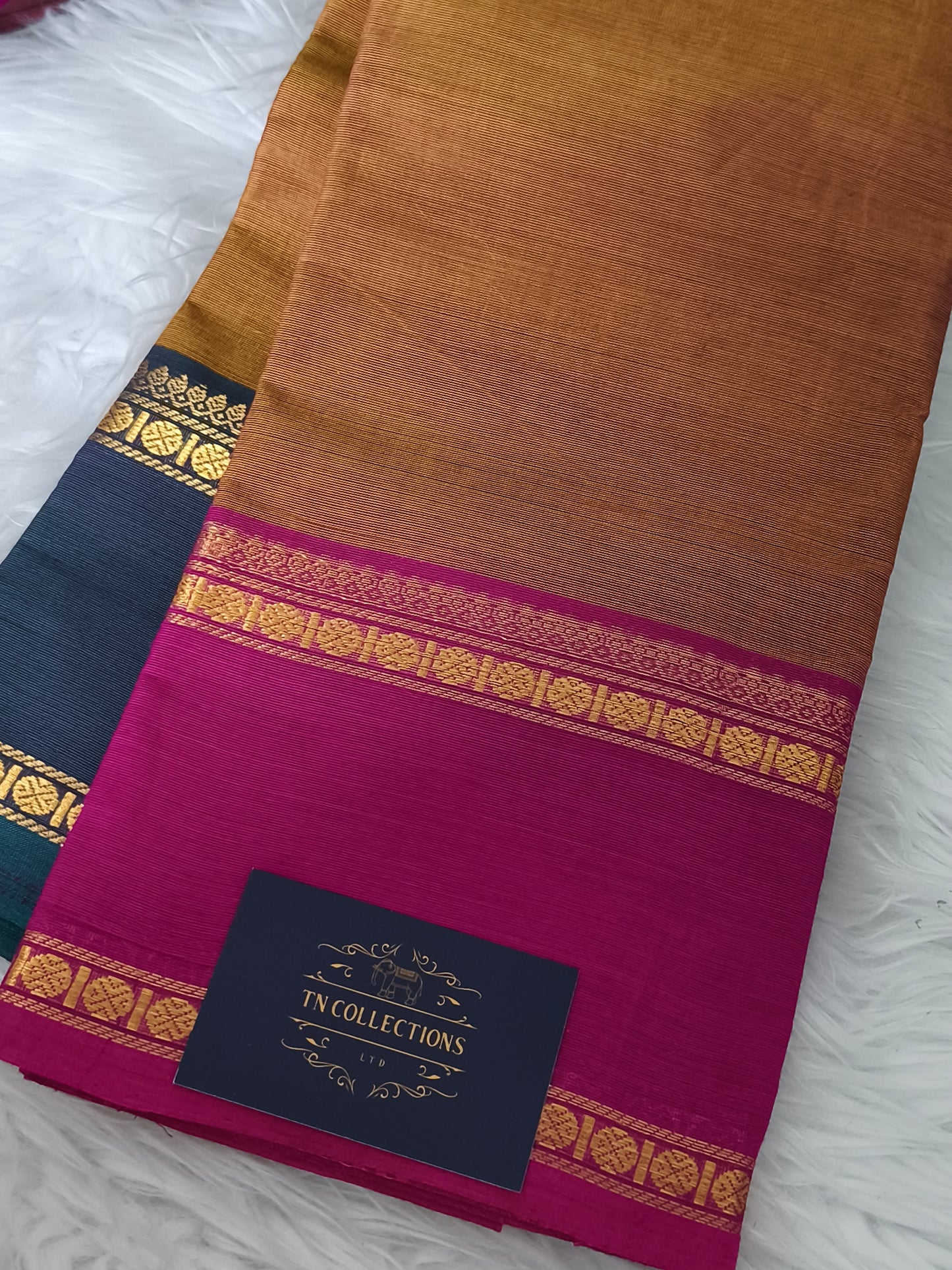 Chettinad Cotton Saree with matching kalamkarai blouse material