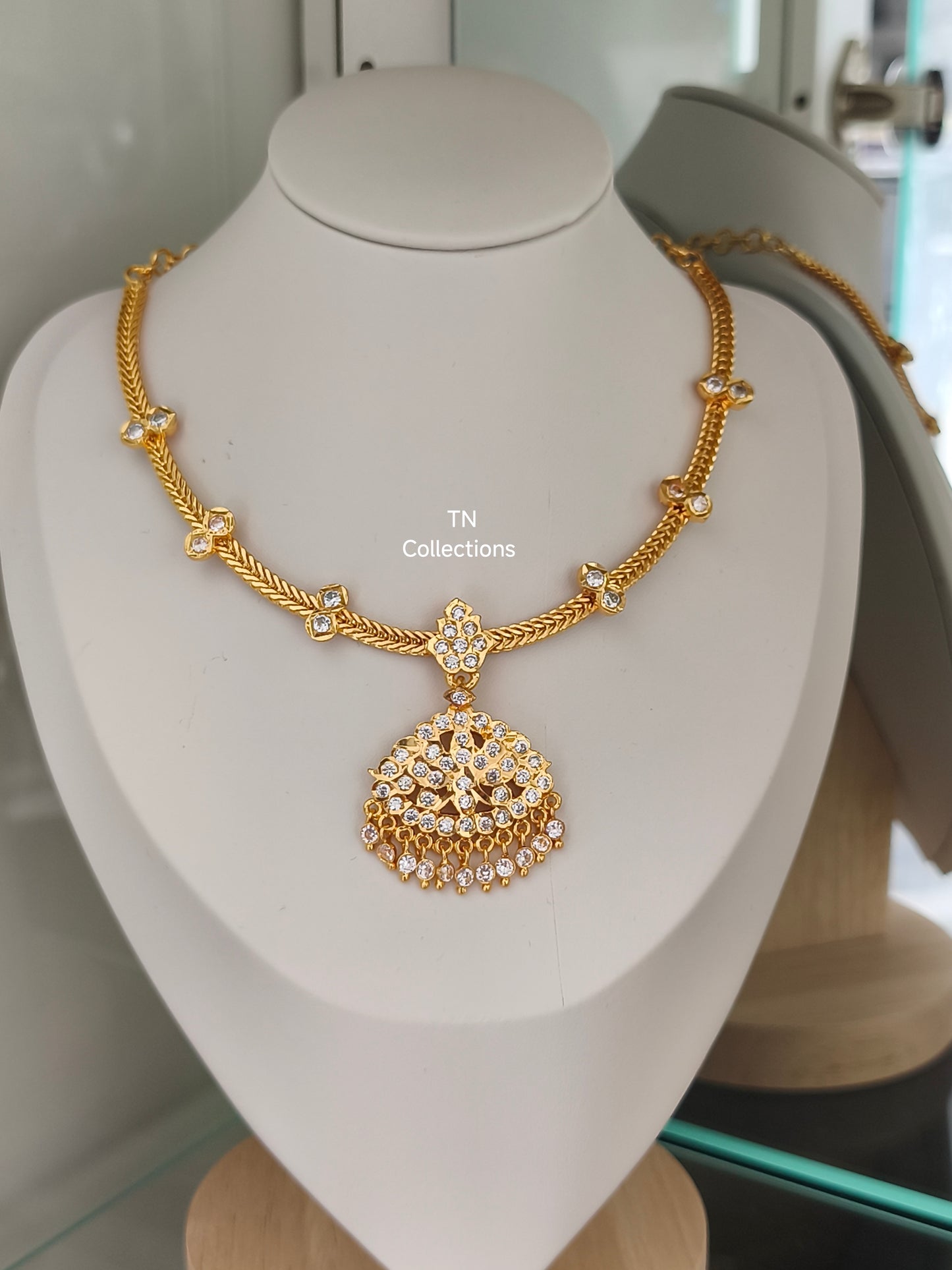 Impon Traditional Attiyal (Full White stones)