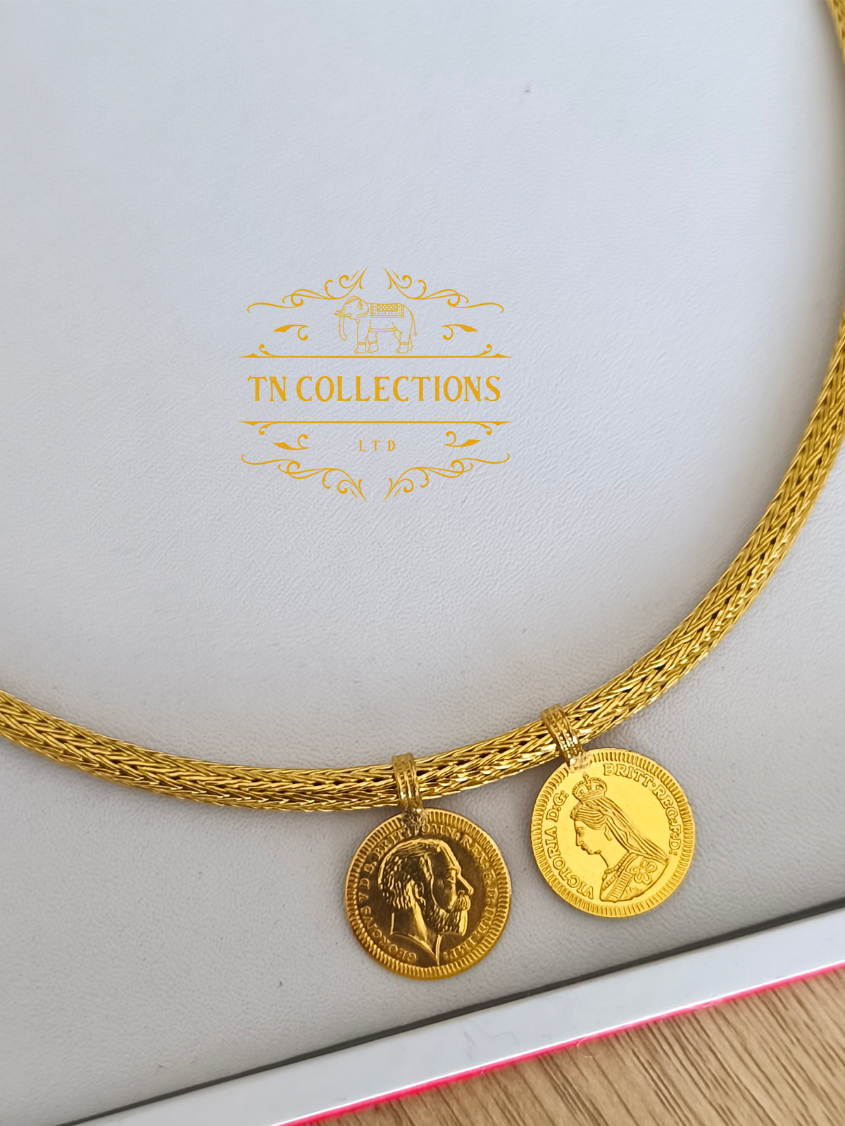 22ct Gold Plated Traditional Hindu Thalikodi with Coins (15- 19 Pawn thickness)