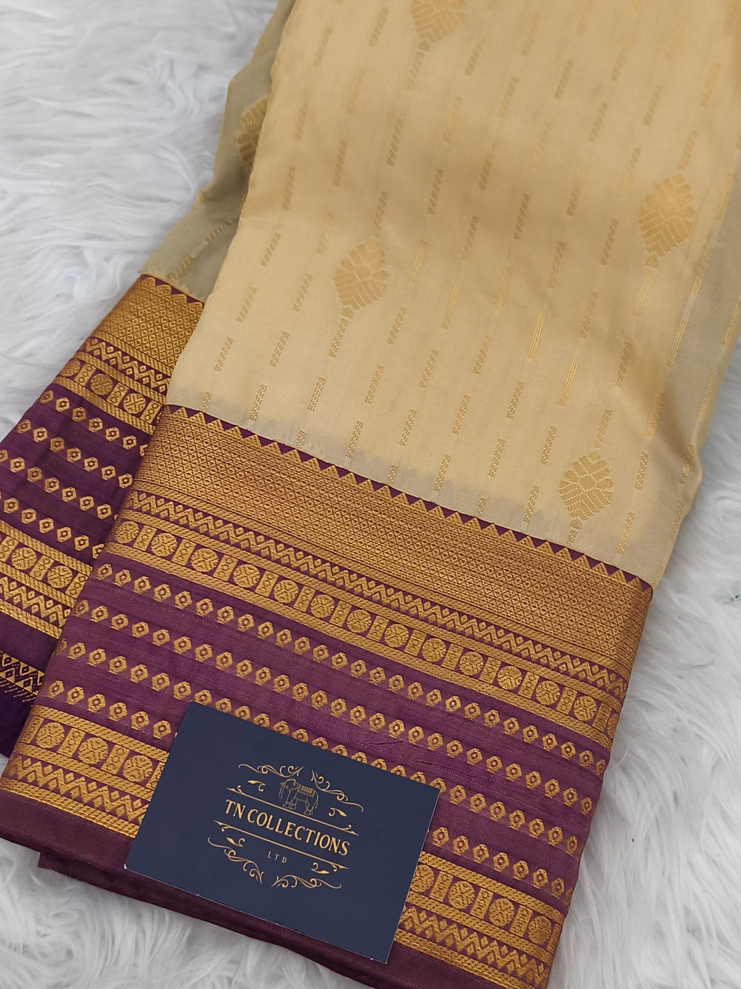 Elegant Kanchi Silk Saree with Contrast Running Blouse
