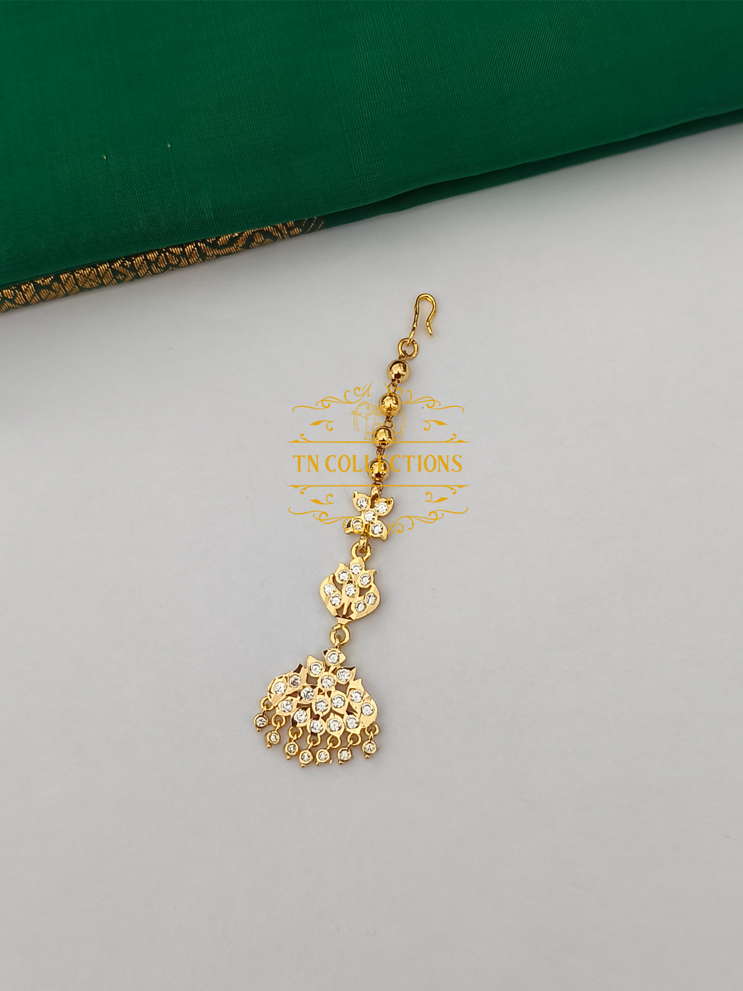 Micro Gold-Plated Tikka (Full white stones)