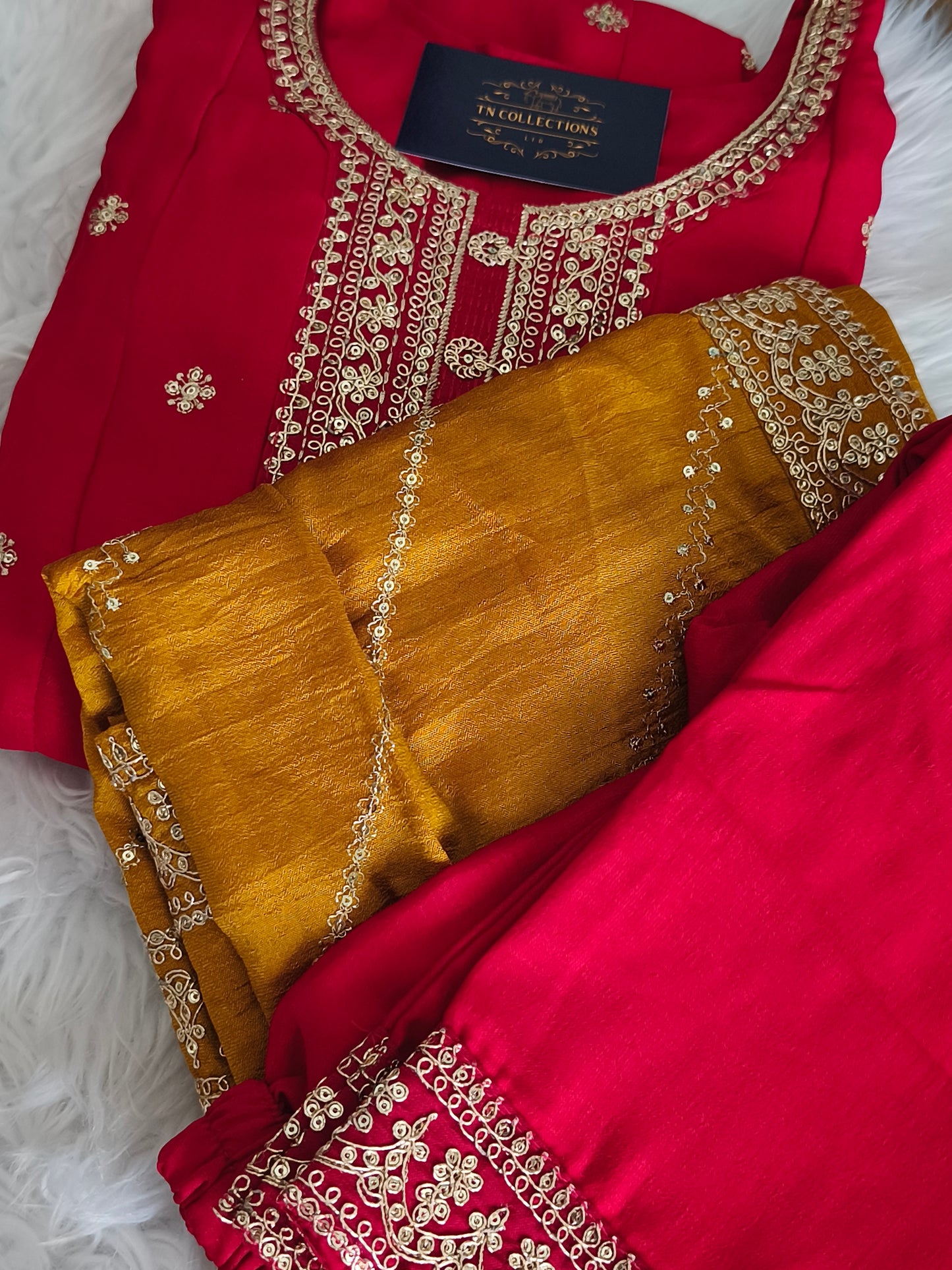 Grand 3pcs Party wear Anarkali Dress (Size L/XL)