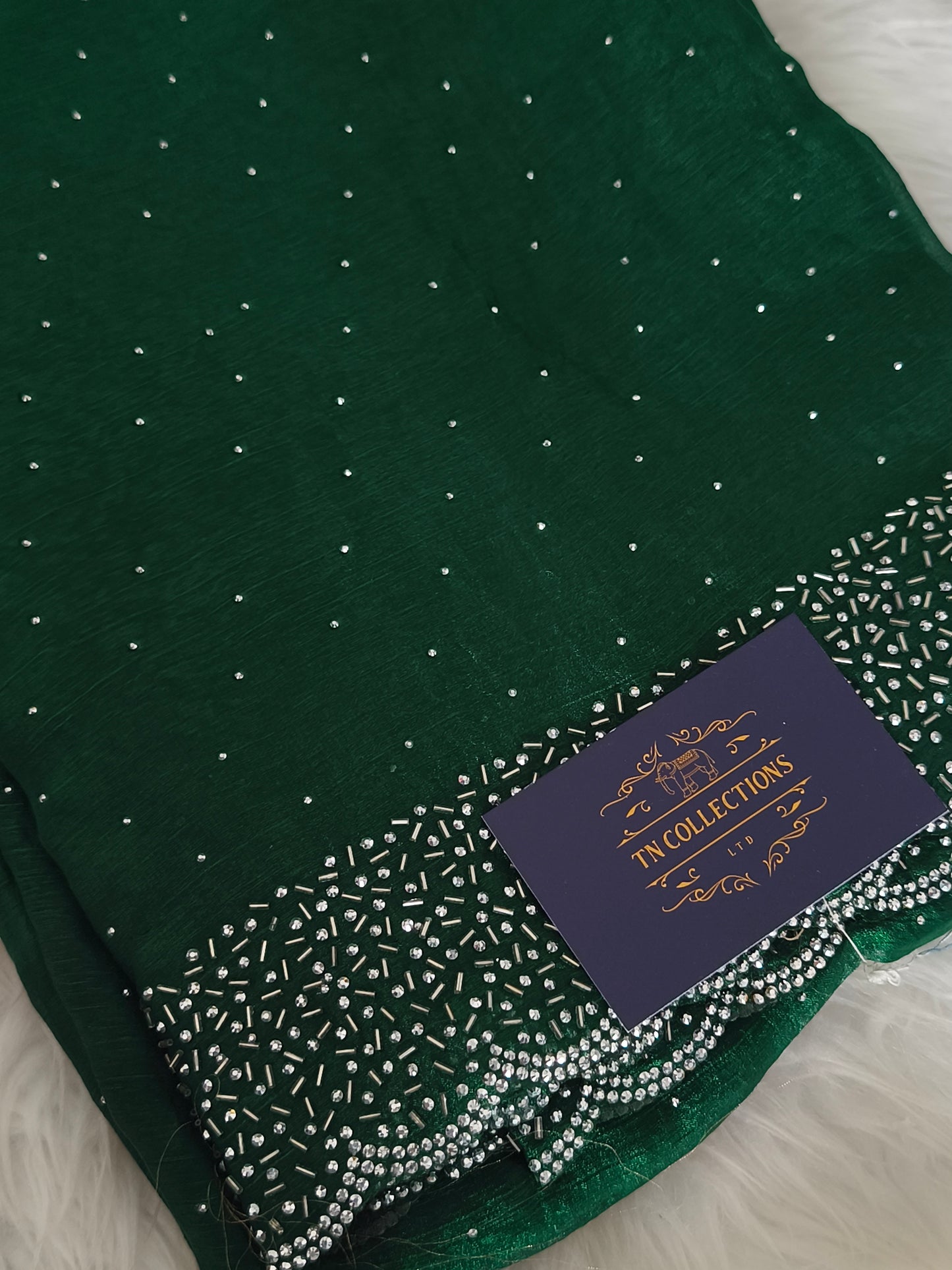 Green Space Silk Party Saree