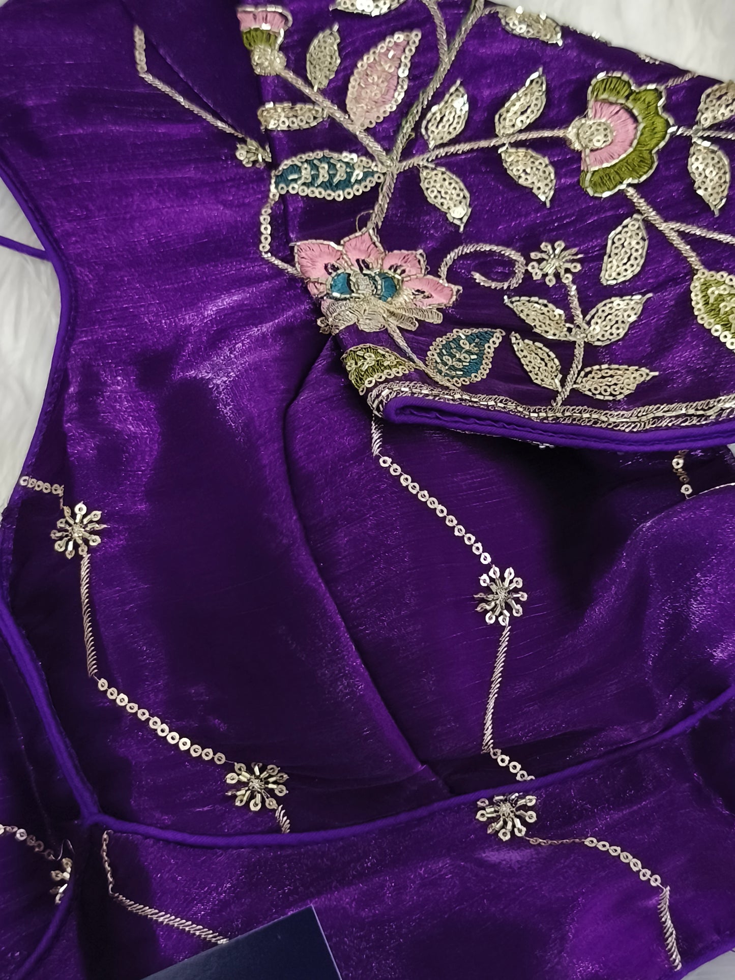 Readymade Saree Blouse(Purple)