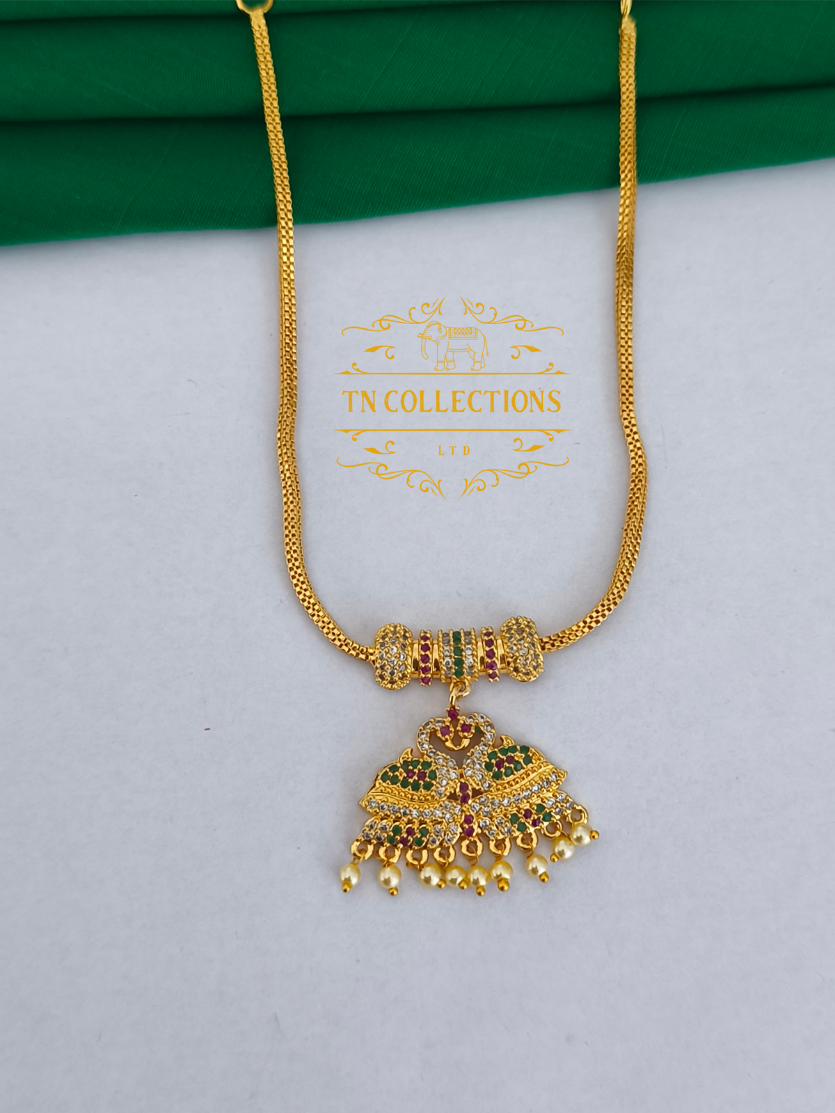Micro Gold Finish cz stones Attiyal (Multicoloured Stones)