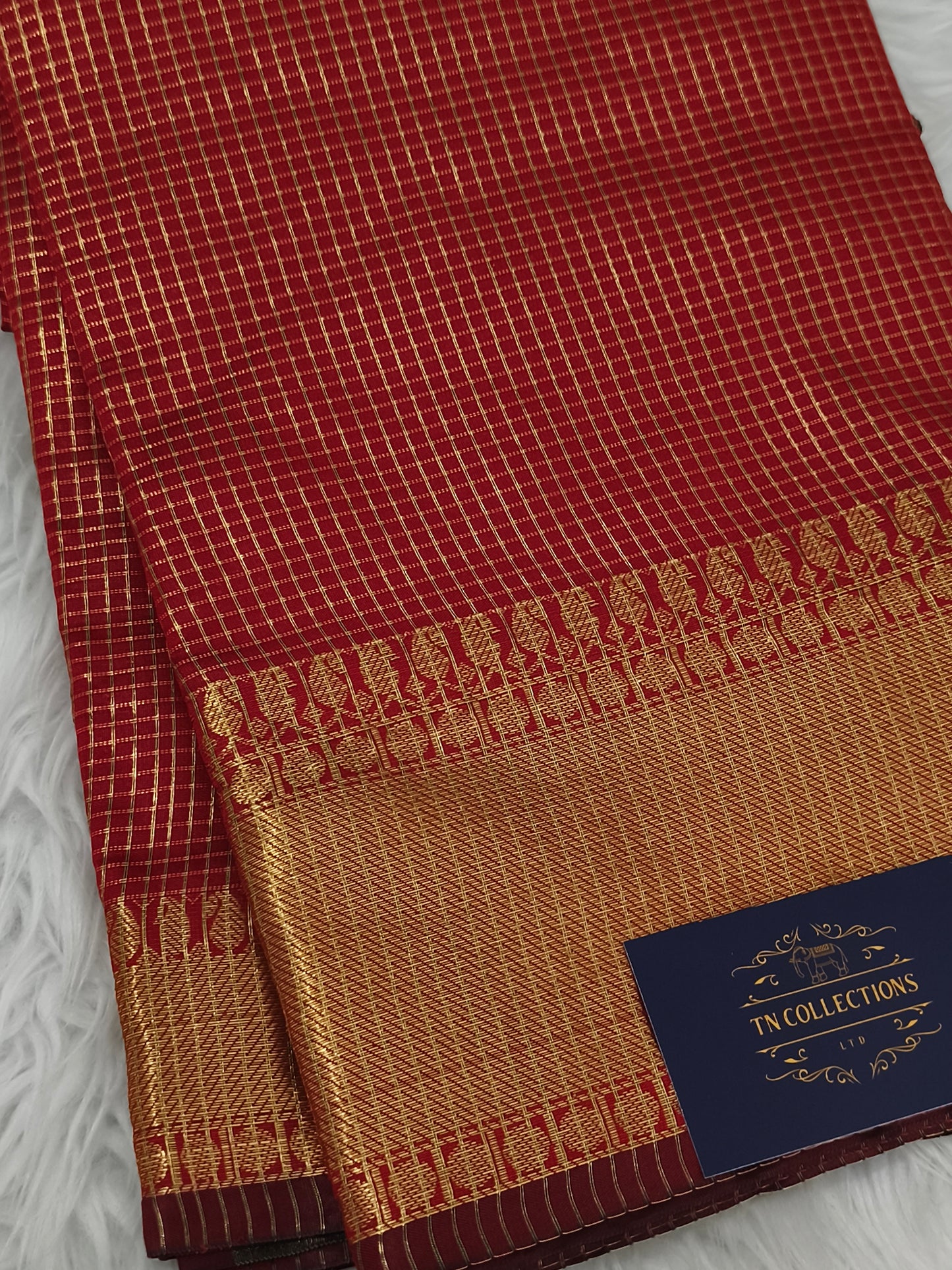 Trendy Small Checked Kanjivaram silk saree