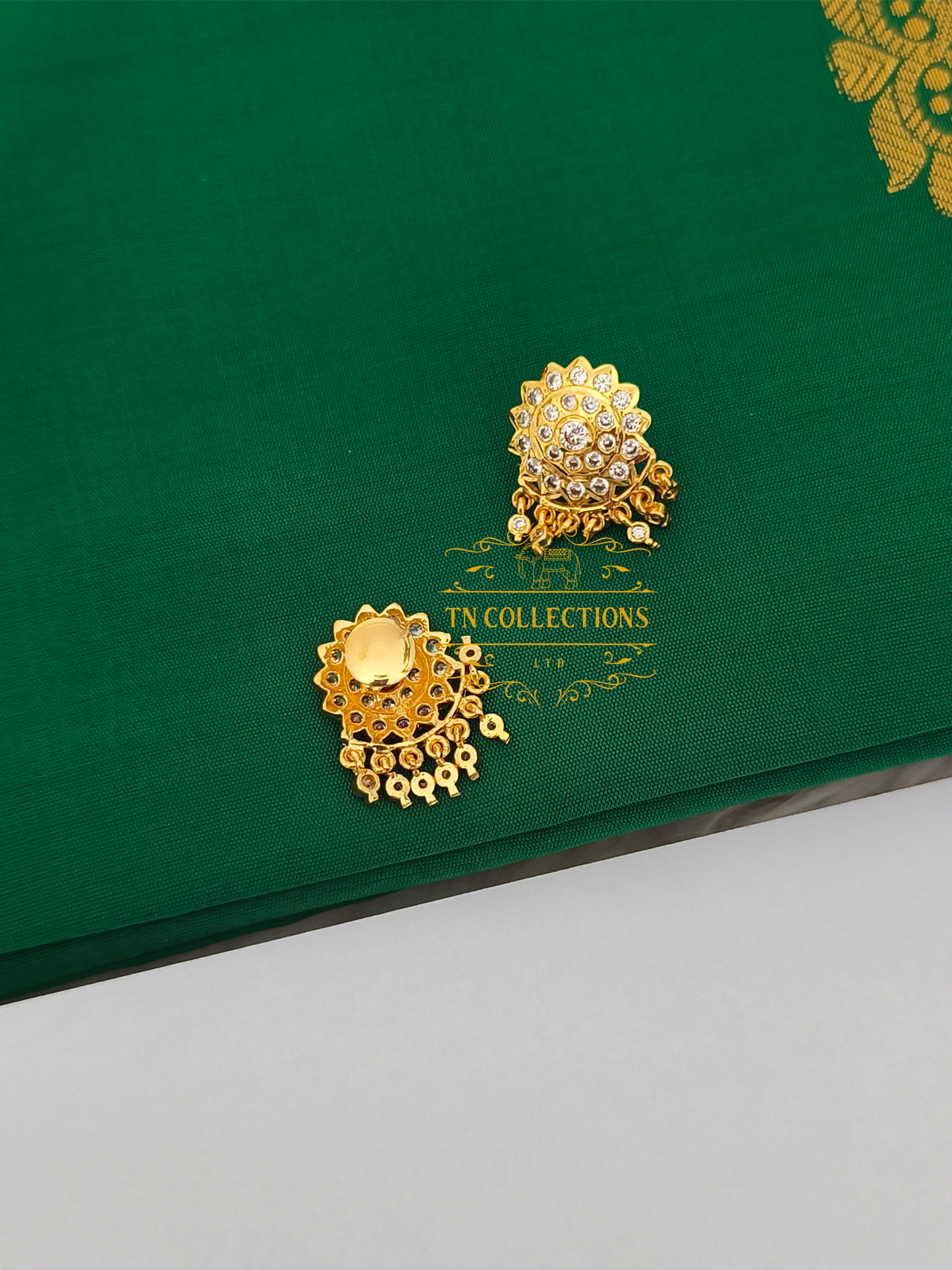 Micro Gold-Plated Impon Lotus Pathakkam with Double layer pearl chain