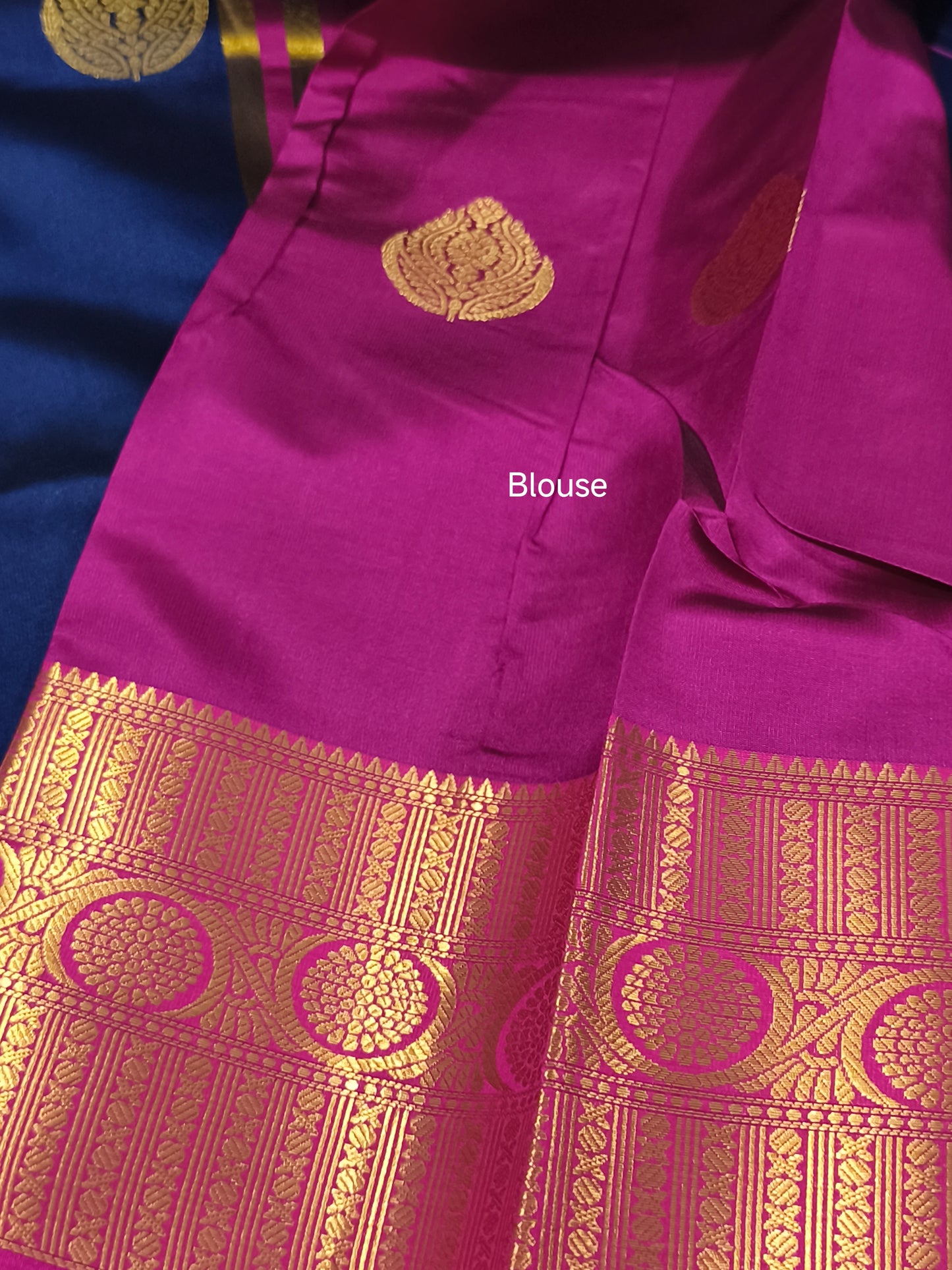 Luxury Semi Soft Silk Saree (Navy Blue)
