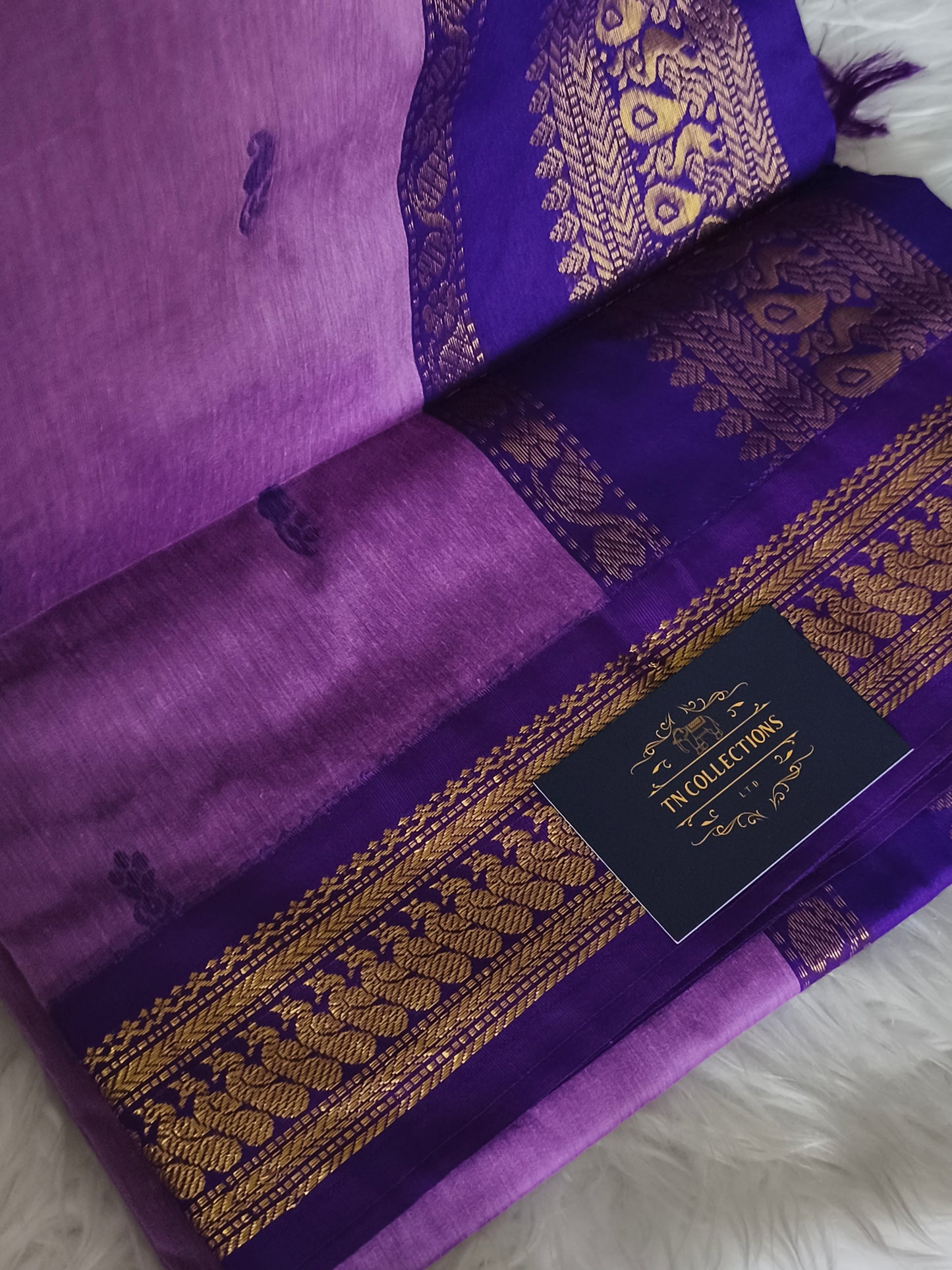 Lavender Purple Kalyani cotton Pattu Saree