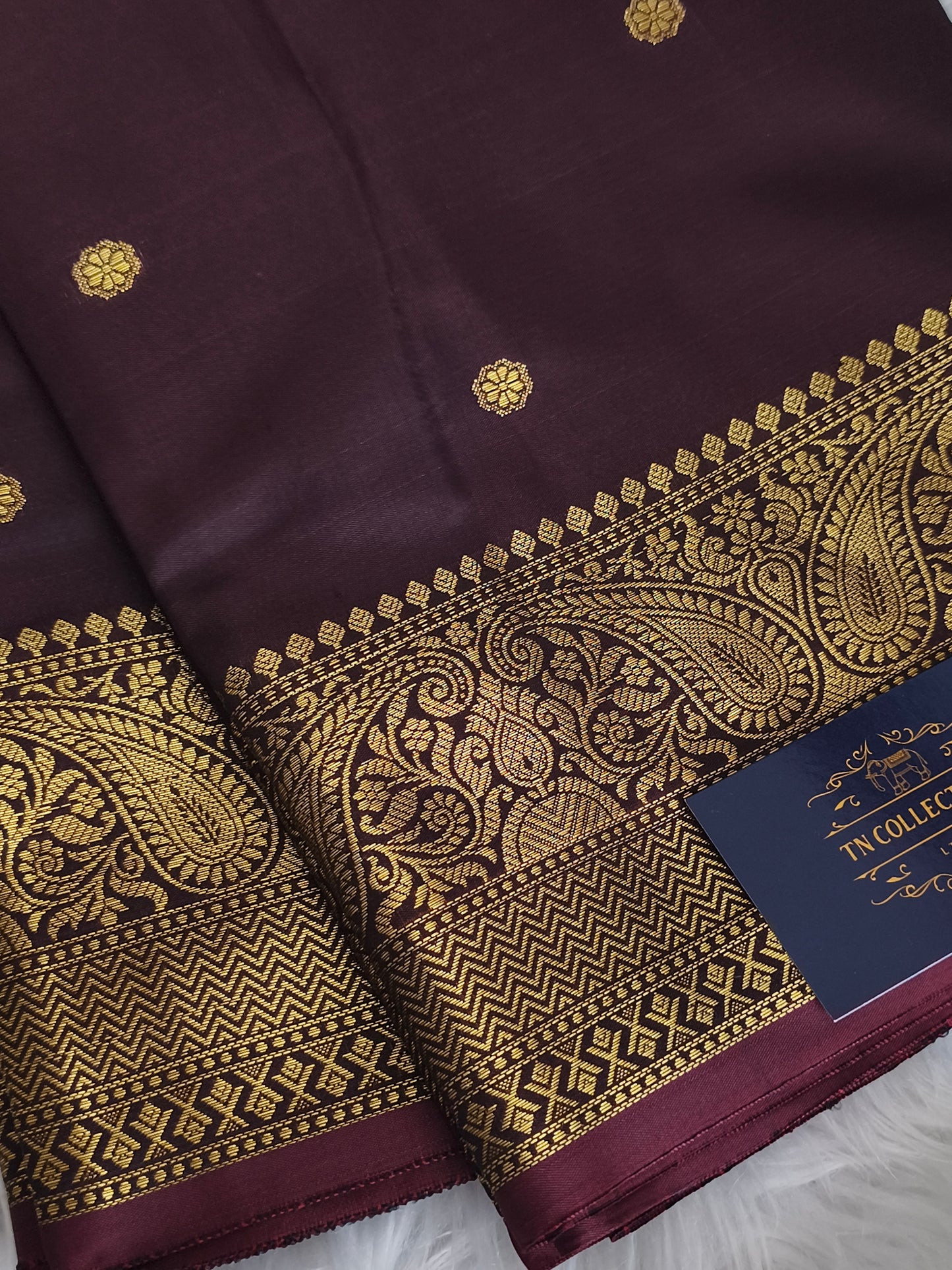 Dark Brown Banarasi Semi kataan Soft Silk