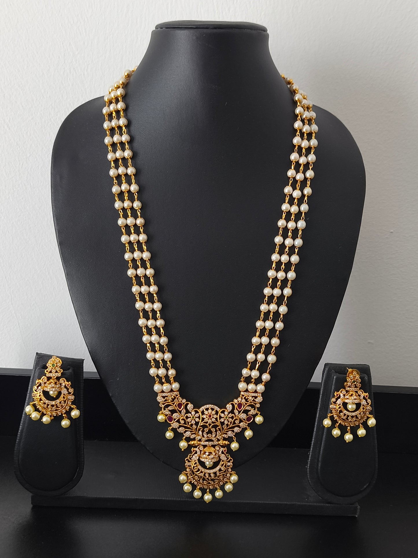 Matte Finish Long Haaram Set