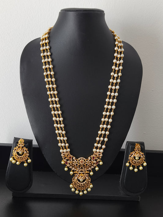 Matte Finish Long Haaram Set