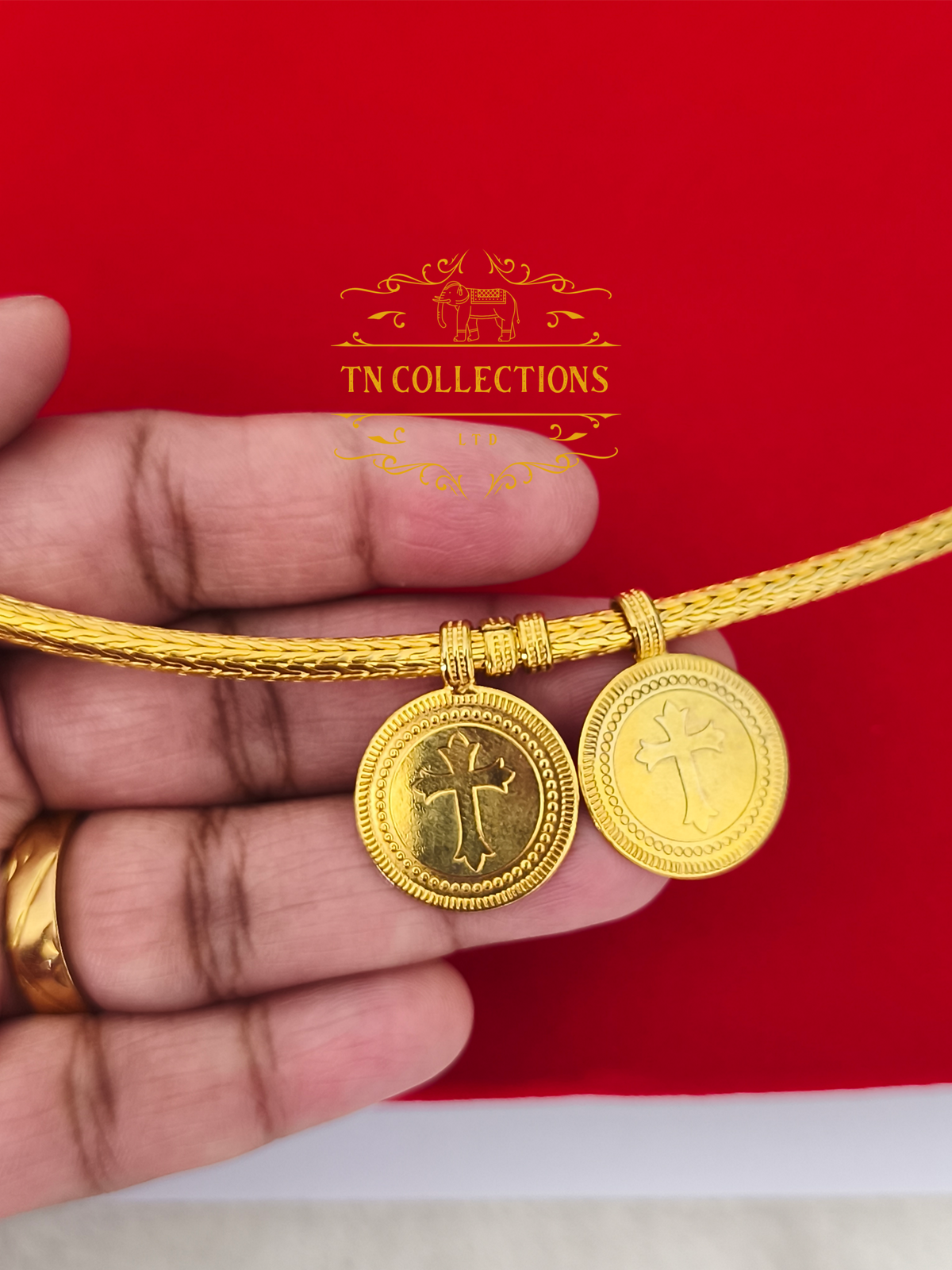 22ct Gold Plated Traditional Christian Thalikodi with Coins (Approx 7-9 Pawn thickness)