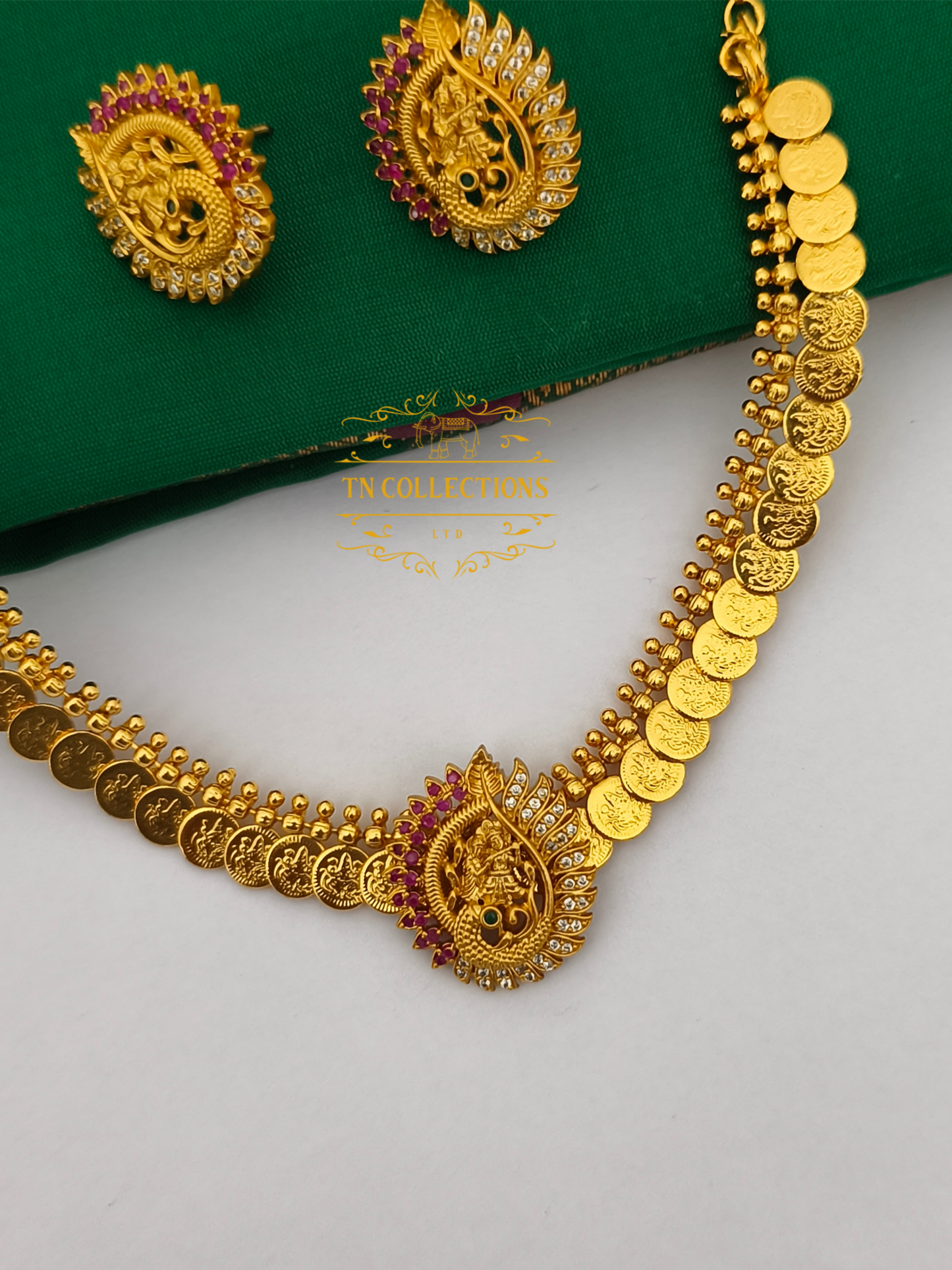 Gold Finish Coin Necklace Set