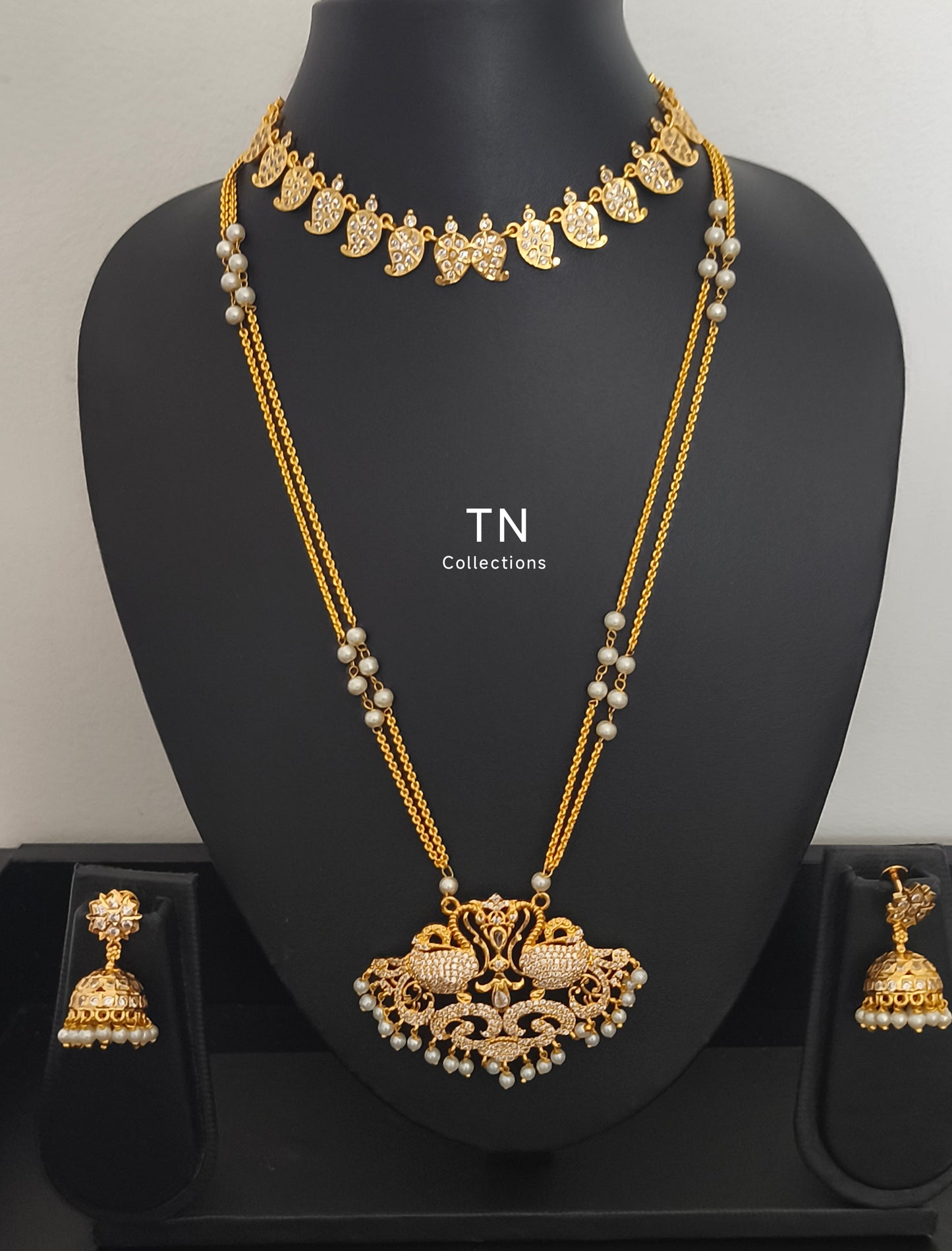 Unique Trendy Micro gold plated Semi Bridal Set