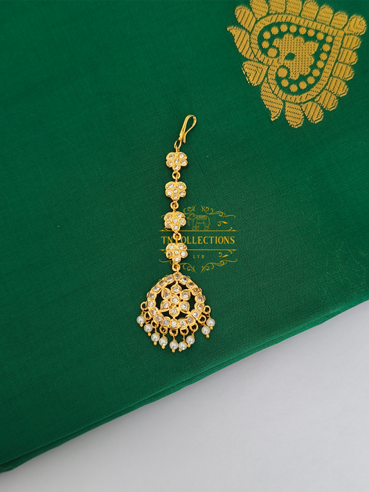 Micro Gold Finish Tikka (Full White stones)