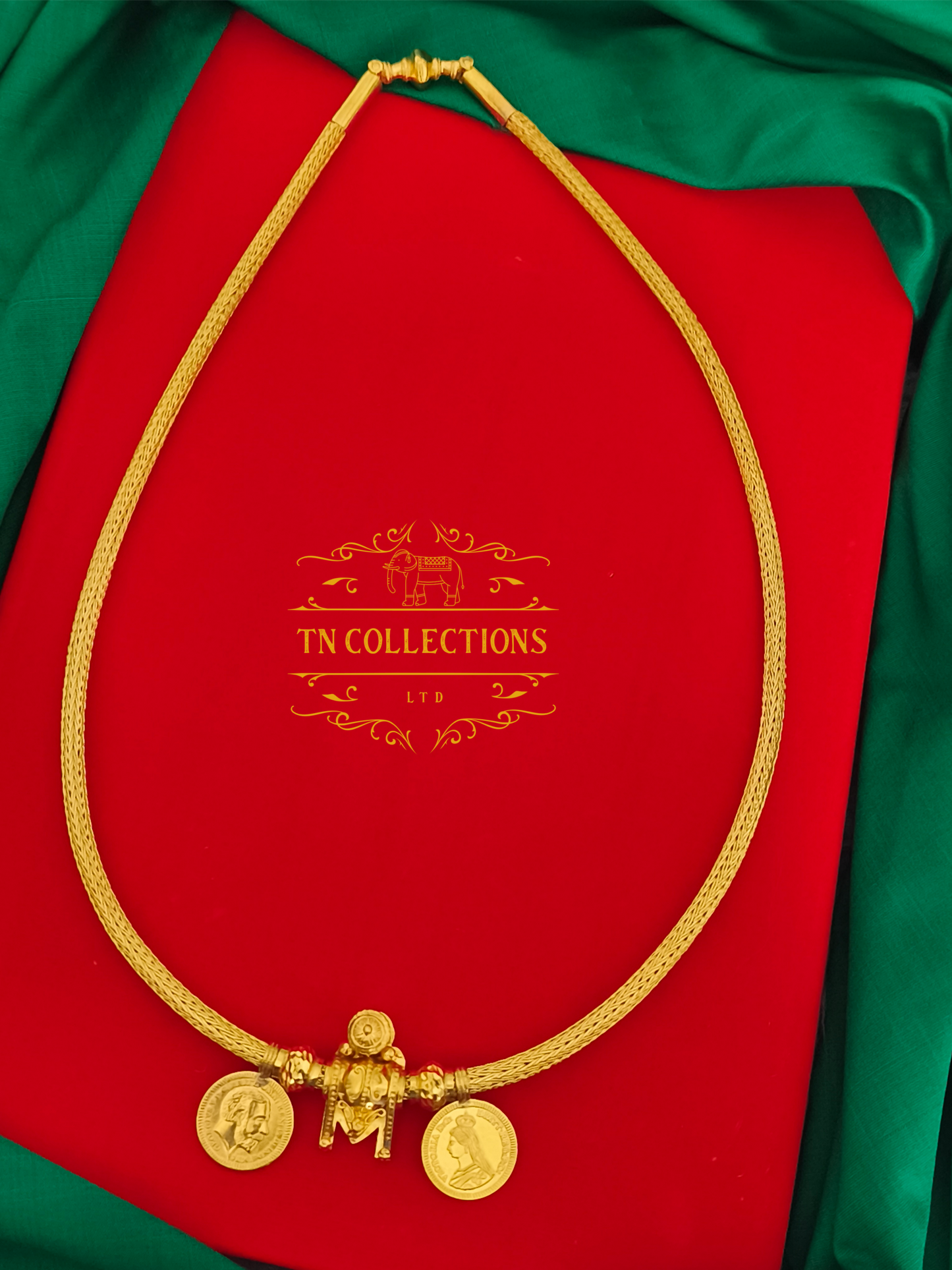 22ct Gold plated Traditional Vaira Thalikodi with kombu thali