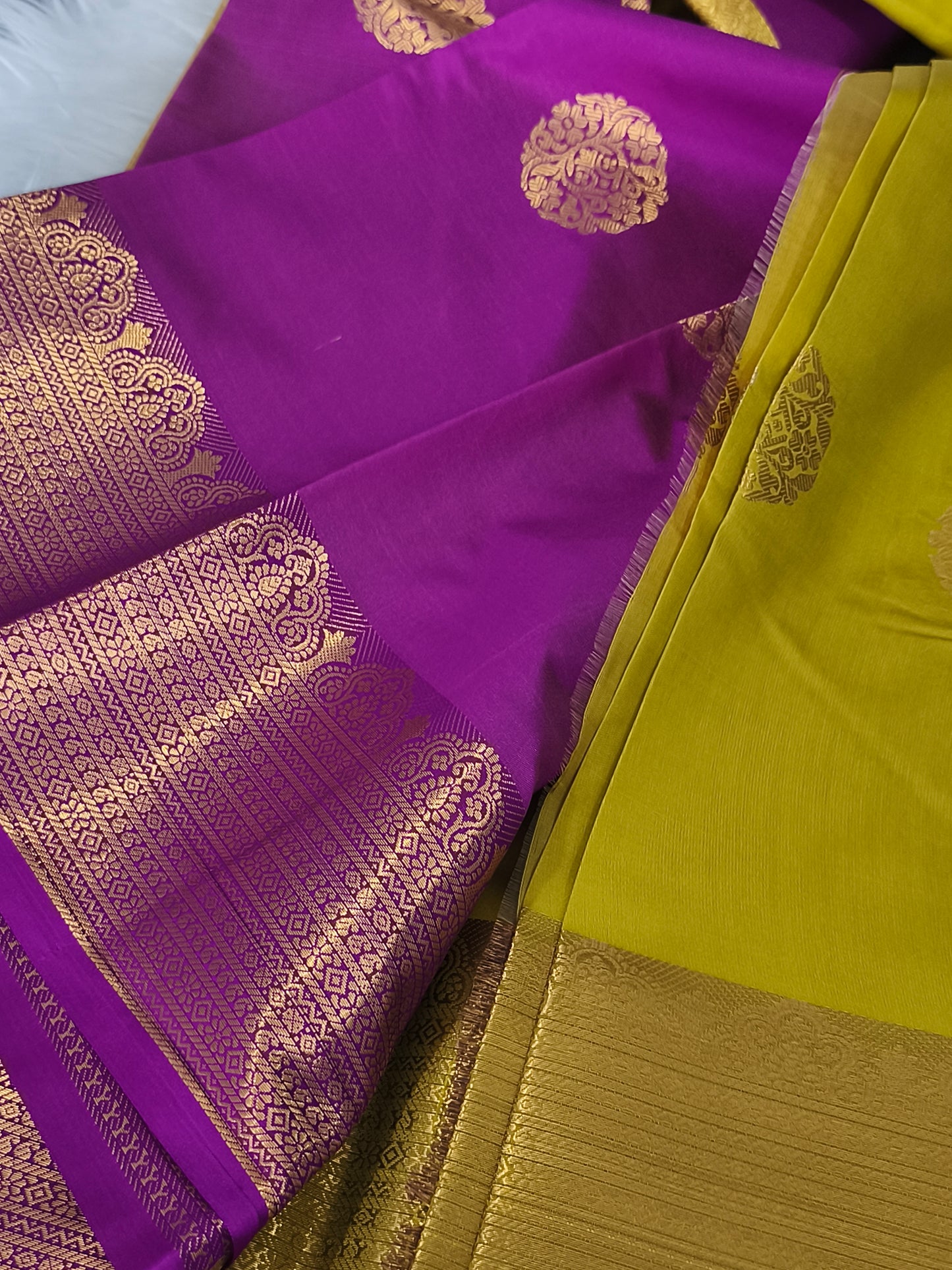 Luxury Semi Soft Silk Saree (Olive Green)