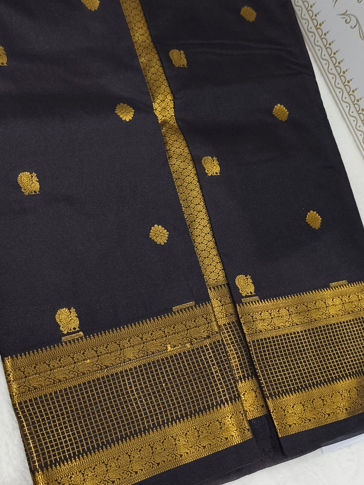 Coffee Brown Premium Semi Kanchipuram Silk Saree