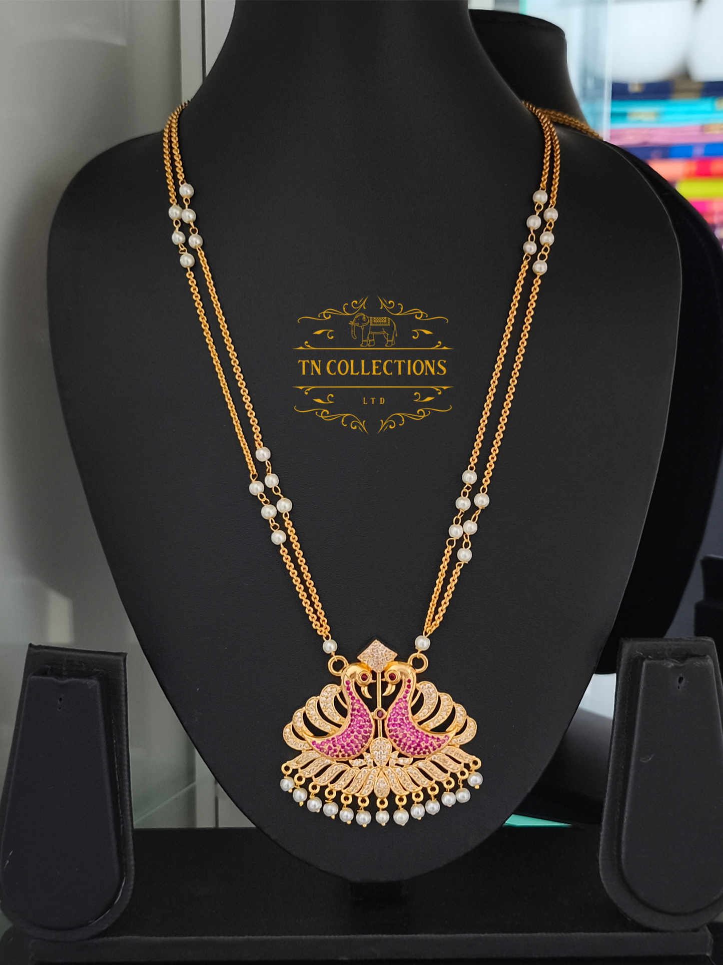 Micro Gold-Plated Traditional Peacock Attiyal Pathakkam Set