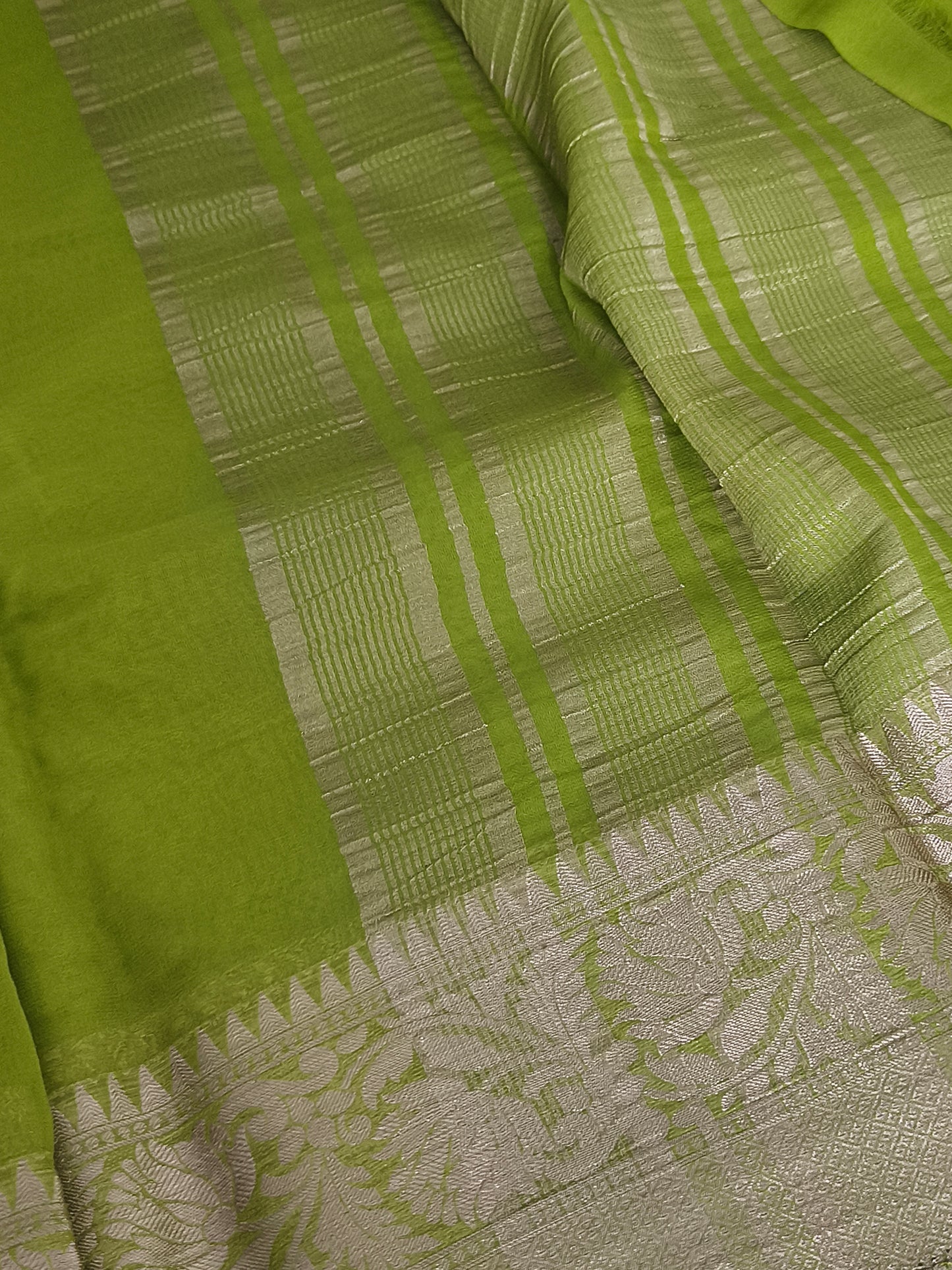 Light Green soft Chiffon Saree