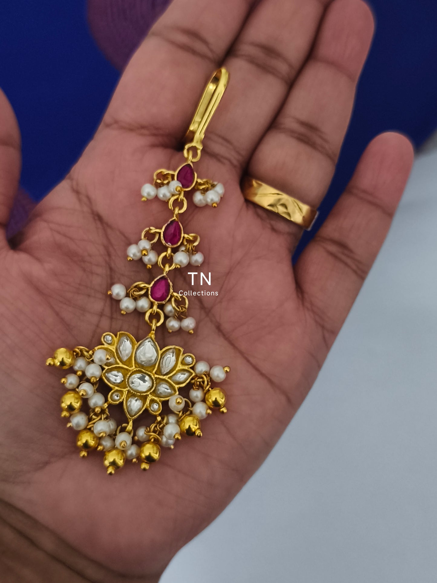 Matte Finish Jadu kundan stone Tikka