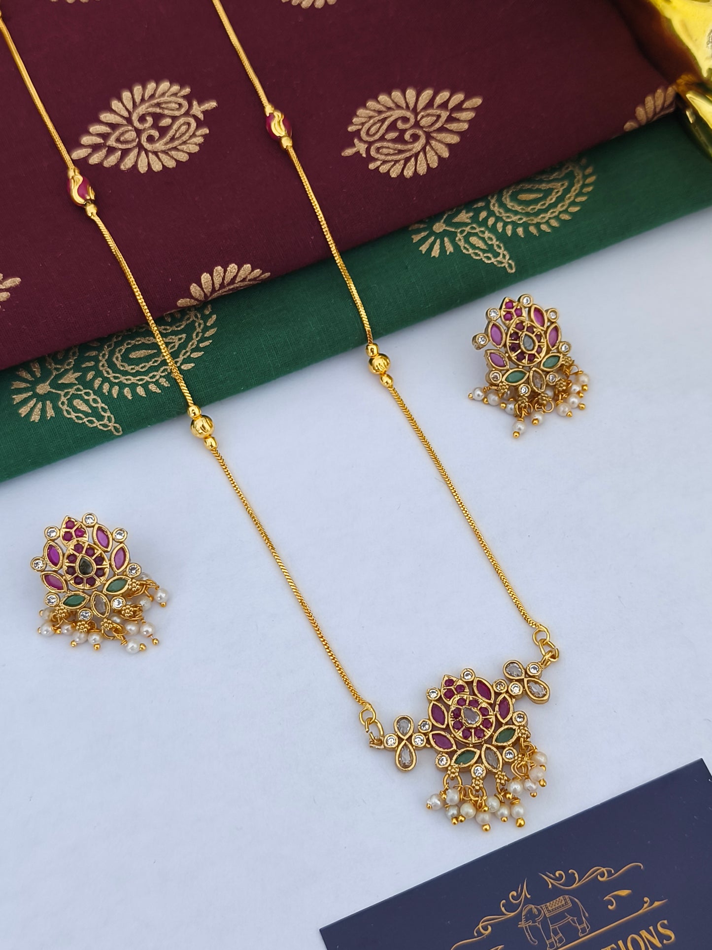 Gold Finish Lotus Chain