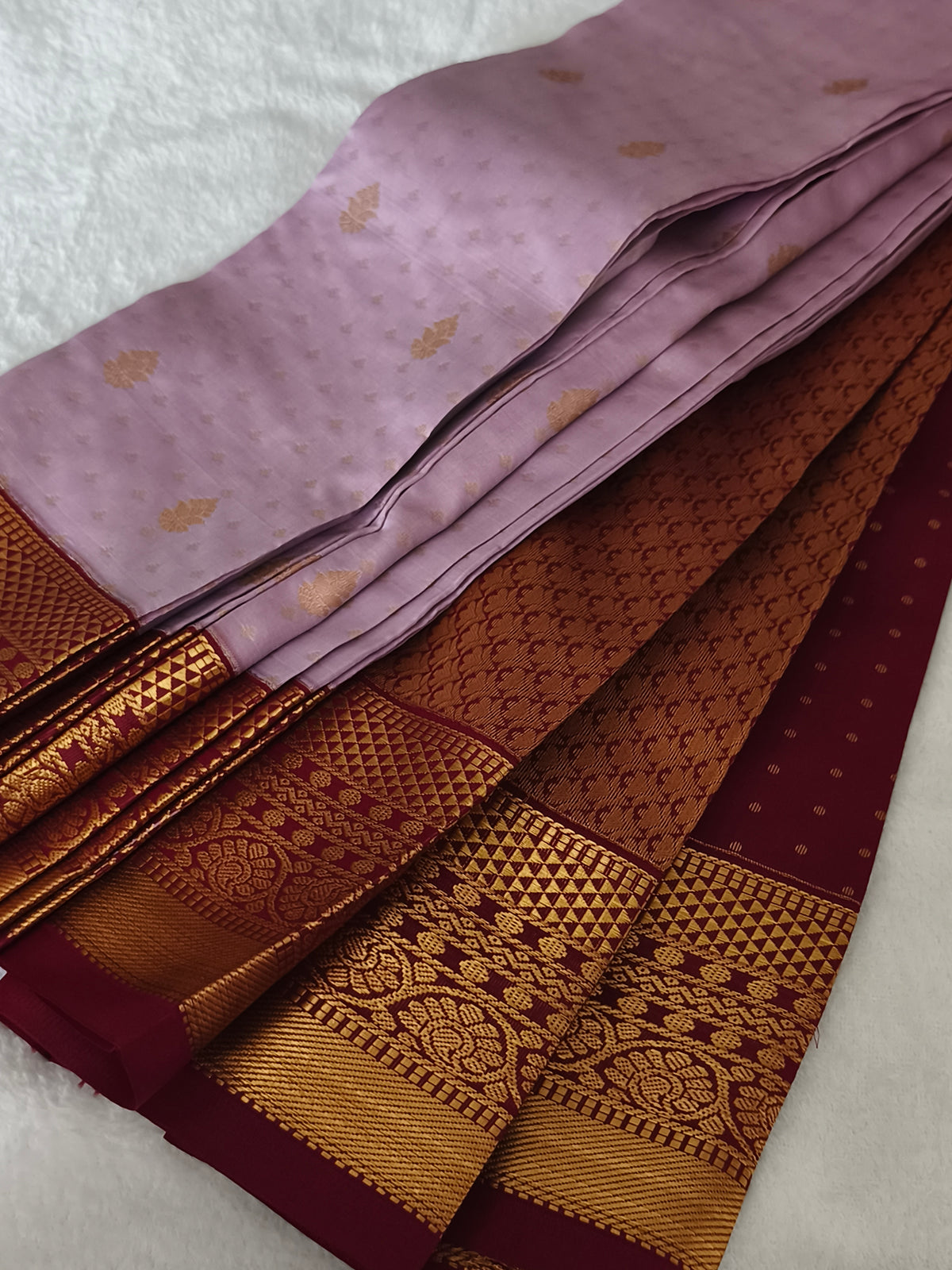 Premium kanchi Semi Silk Saree with contrast blouse