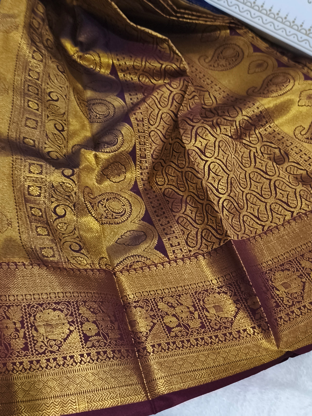 Kanchi Semi Silk Saree with contrast blouse