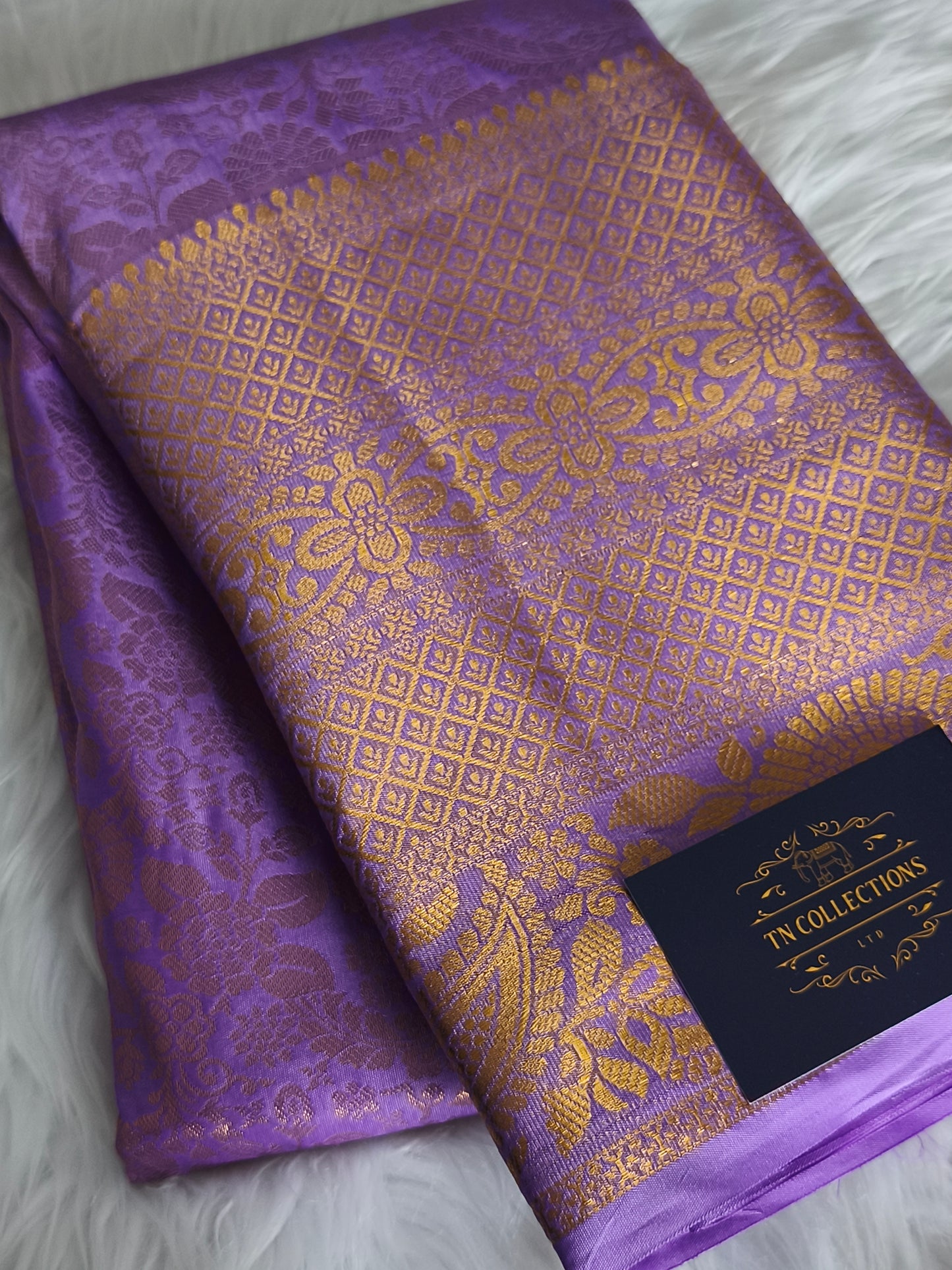 Lavender Kanchi Semi Silk Saree