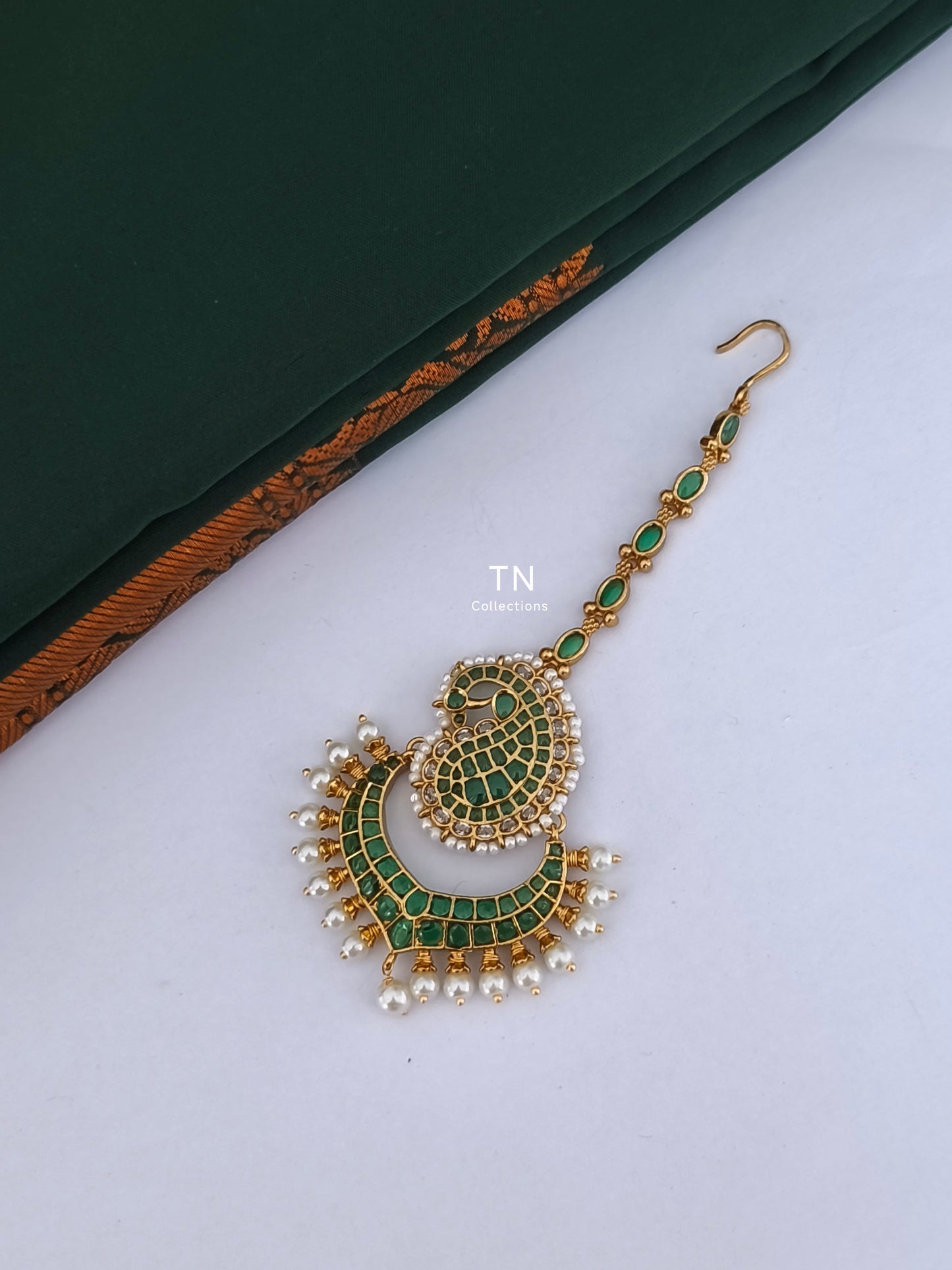 Antique Polish Kemp stone Tikka (Green)