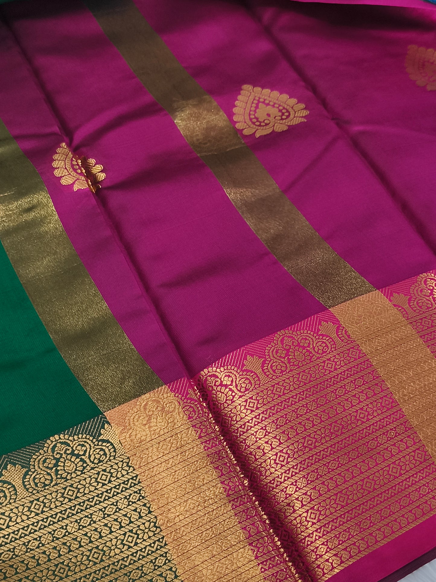 Luxury Semi Soft Silk Saree (Green)