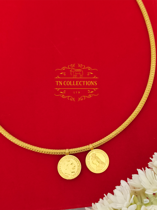 22ct Gold Plated Traditional Hindu Thalikodi with Coins (9-11 Pawn thickness)