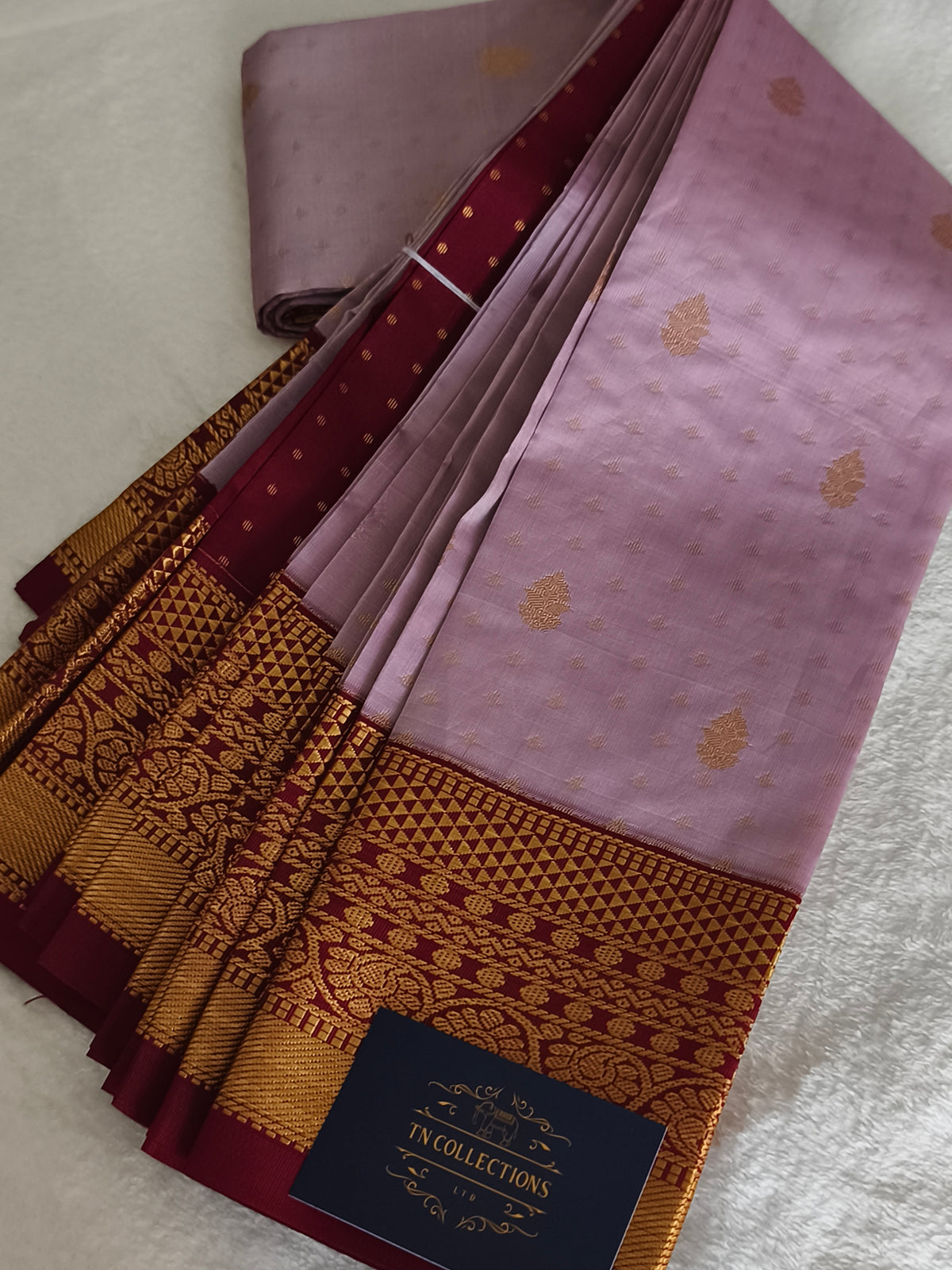 Premium kanchi Semi Silk Saree with contrast blouse