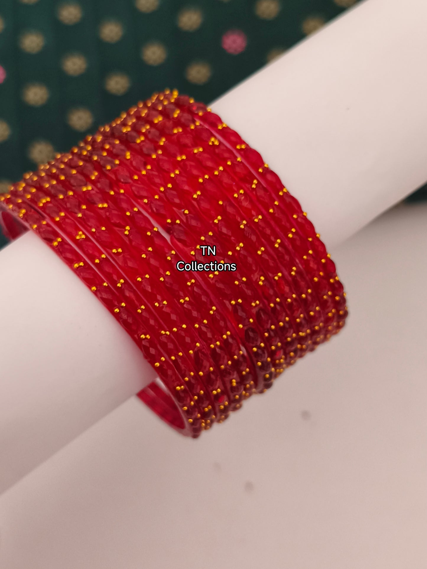 Trendy Red Glass Bangles (Size 2.6)