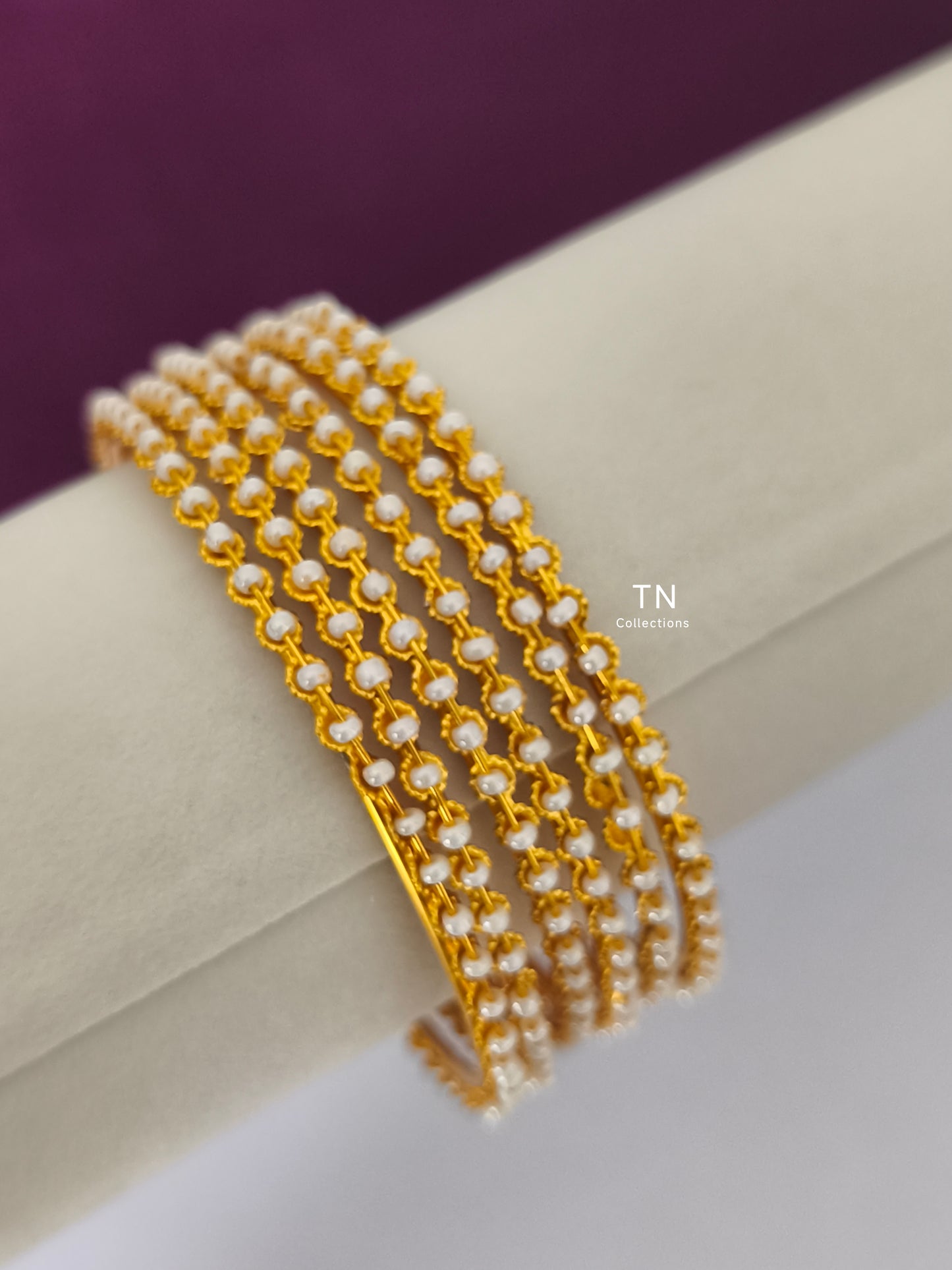 Matte Pearl Bangles Set (Size 2.8)