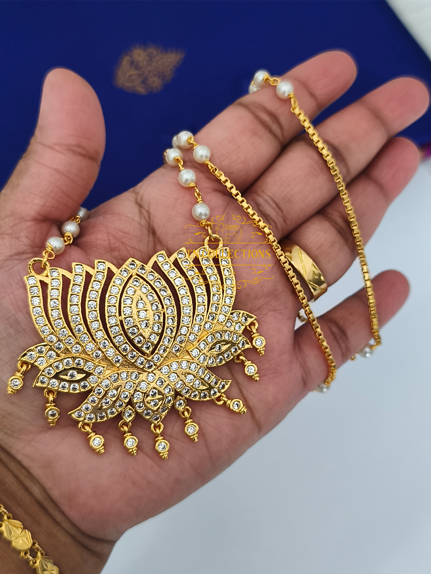 Micro Gold-Plated Impon traditional lotus Pathakkam
