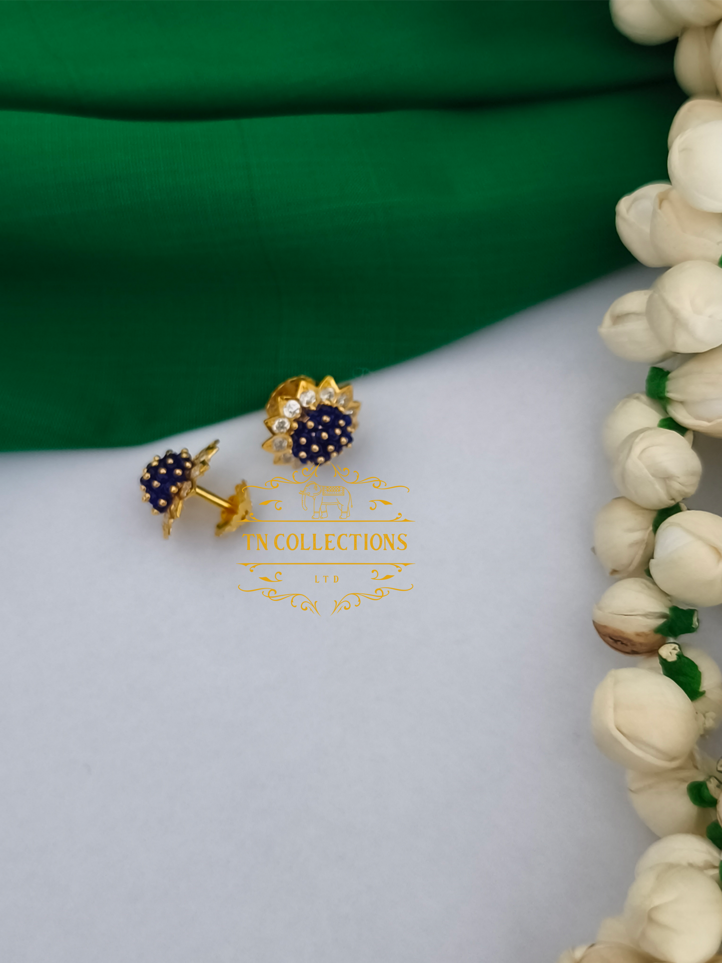 22ct Gold plated Traditional Muthukuviyal Thodu (Blue)