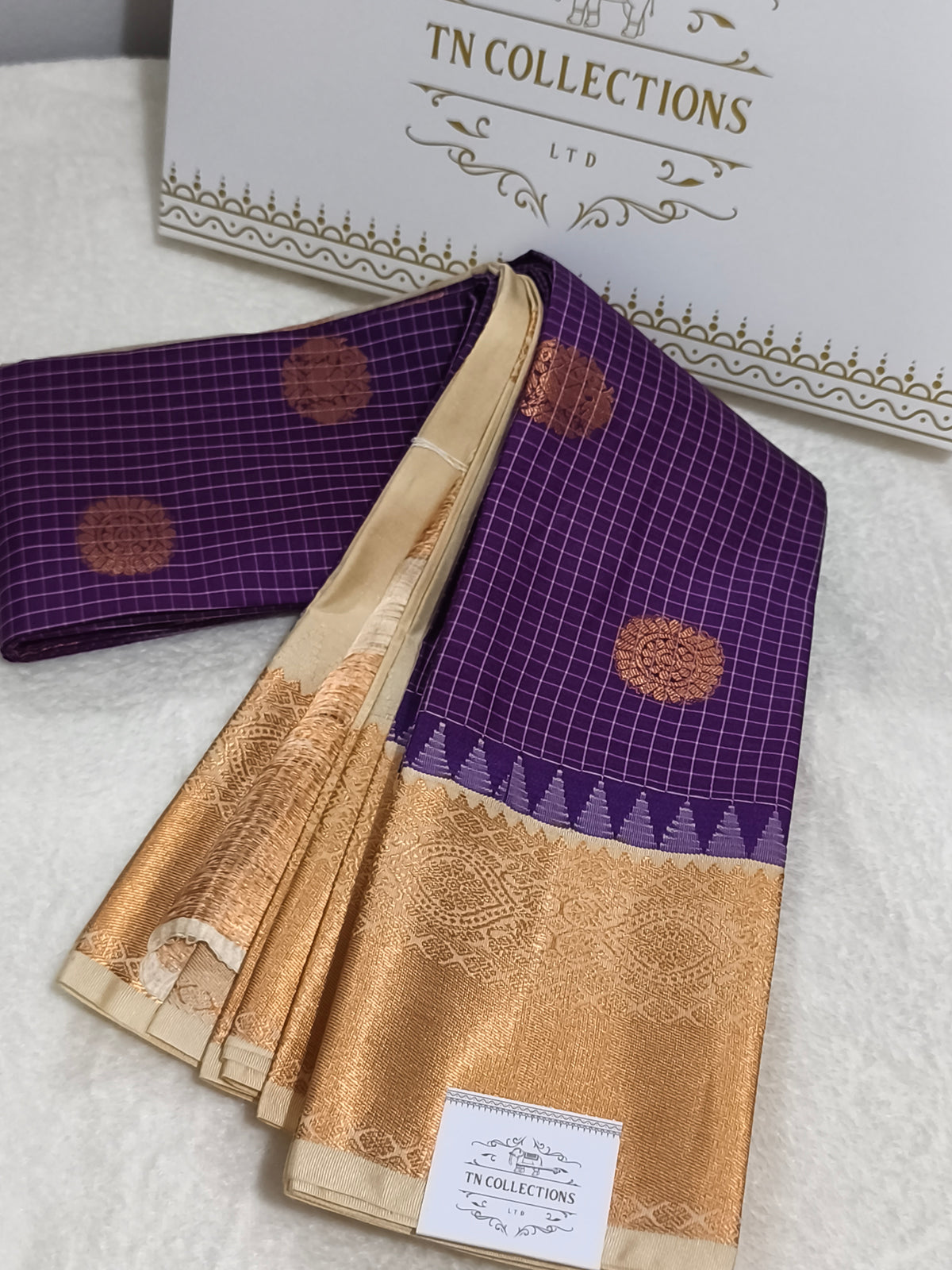 Checked Kanchi Semi Silk Saree