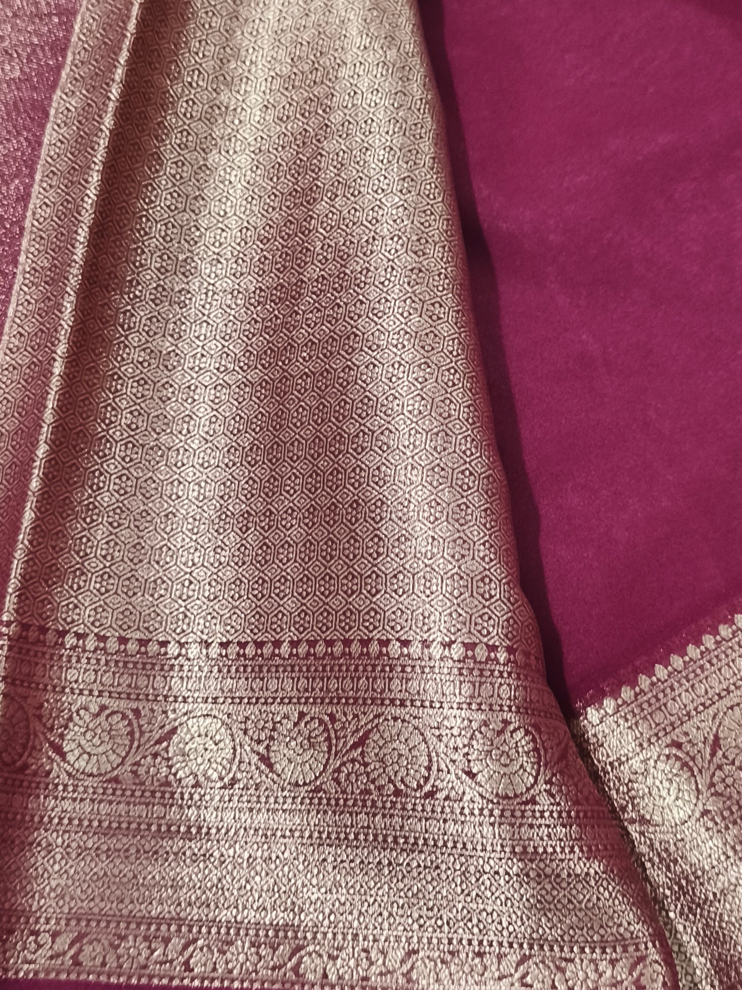 Maroon Chiffon Georgette saree