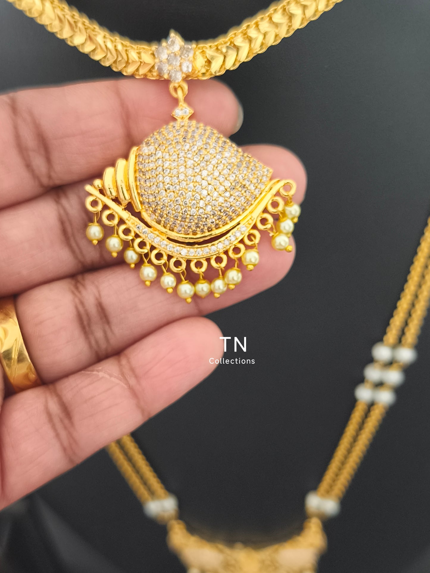 Sangu Design Traditional Semi Bridal set