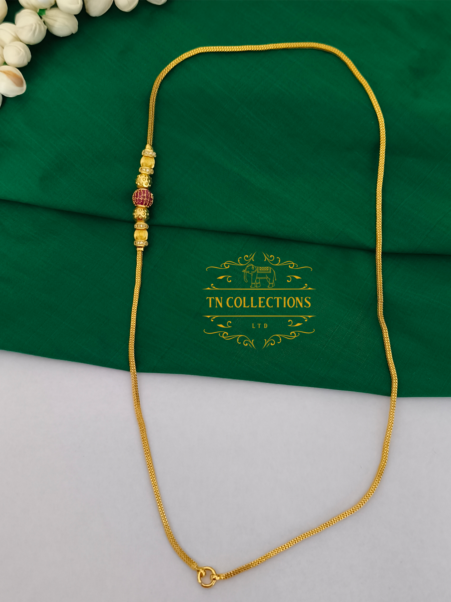 Gold Polished Mop Chain (Ruby)