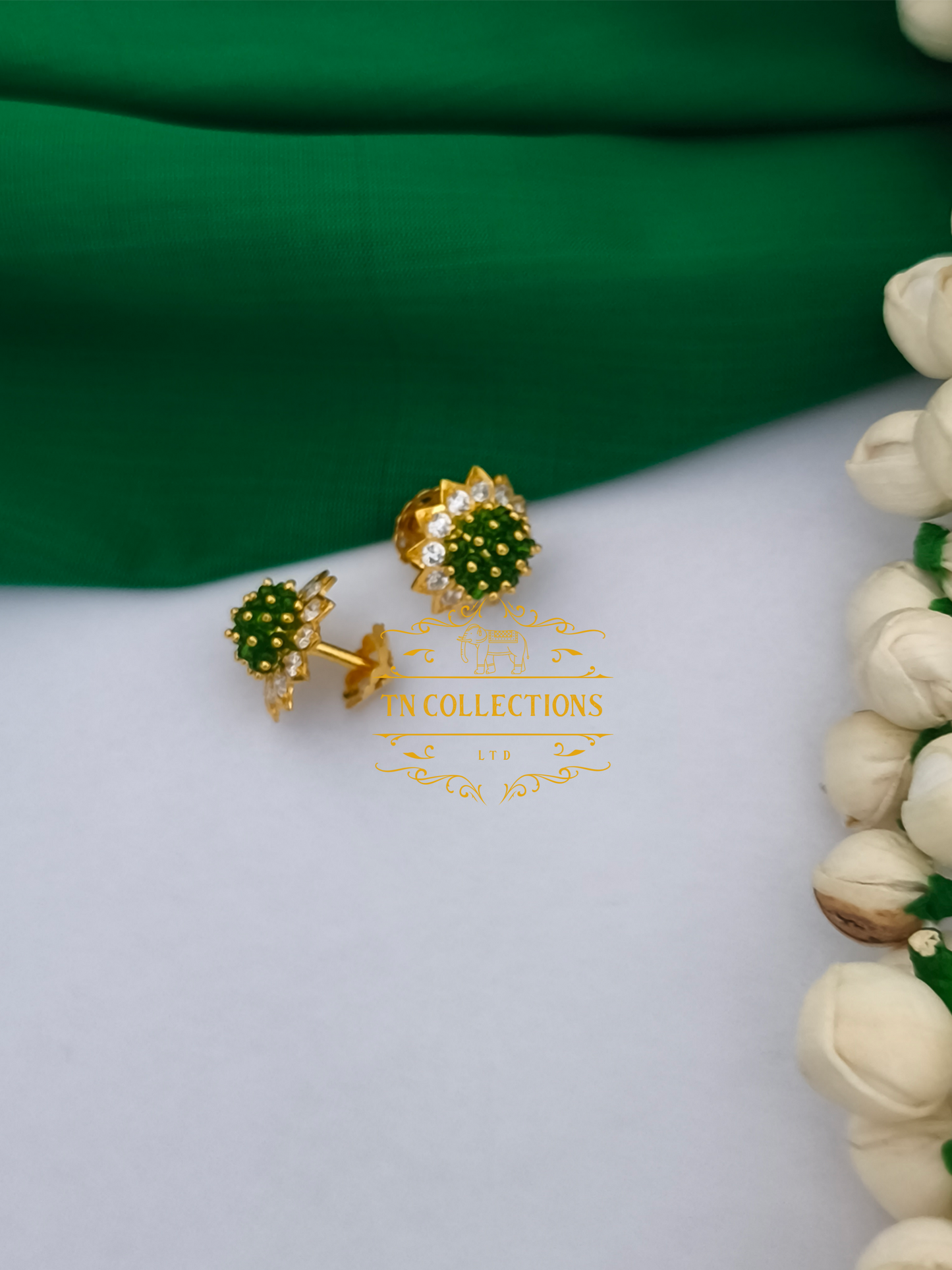22ct Gold plated Traditional Muthukuviyal Thodu (Green)