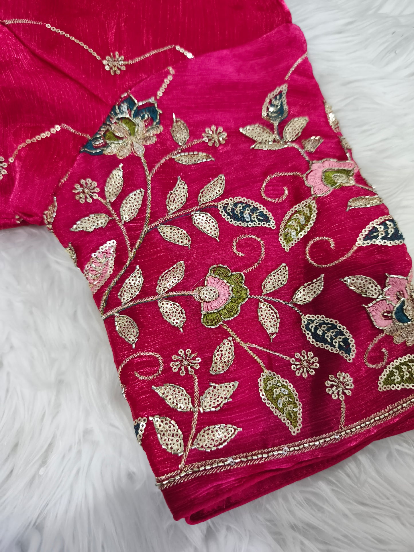 Readymade Saree Blouse (Pink)
