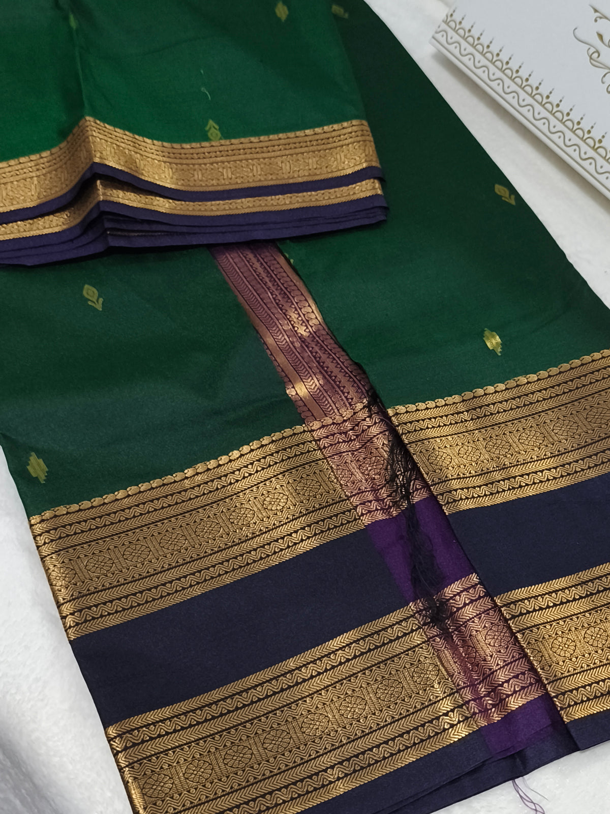 Trendy Semi Soft Silk Saree with contrast blouse and rich pallu
