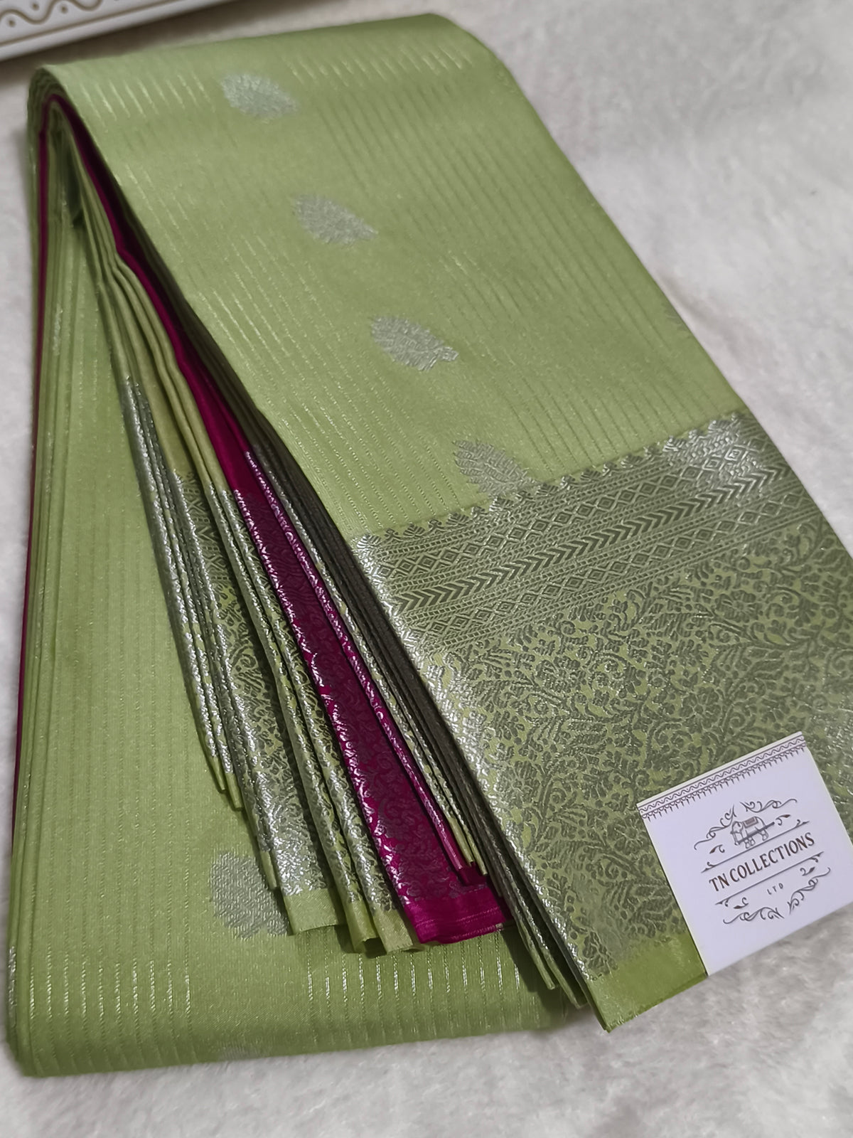 Kanchi Semi silk saree (Silver zari)