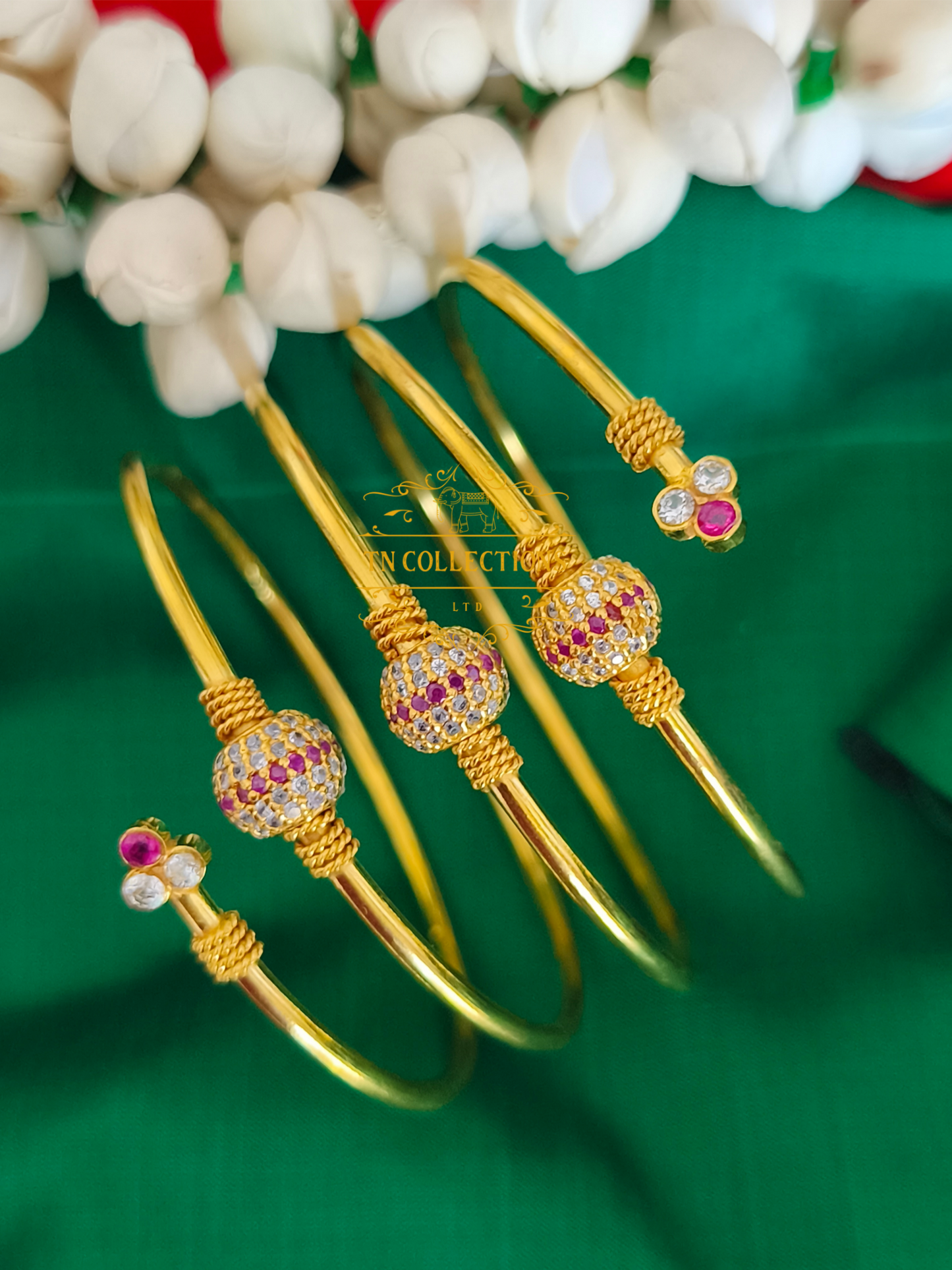 22ct Gold plated Traditional Bangle (Ball Design)