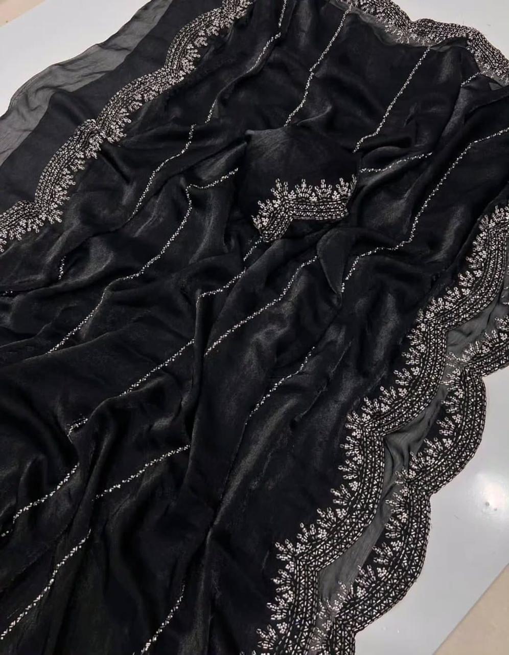 Black Fendy Chiffon Party saree